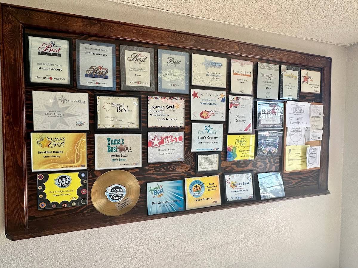 Menu at Stan's Grocery restaurant, Yuma, S 1st Ave