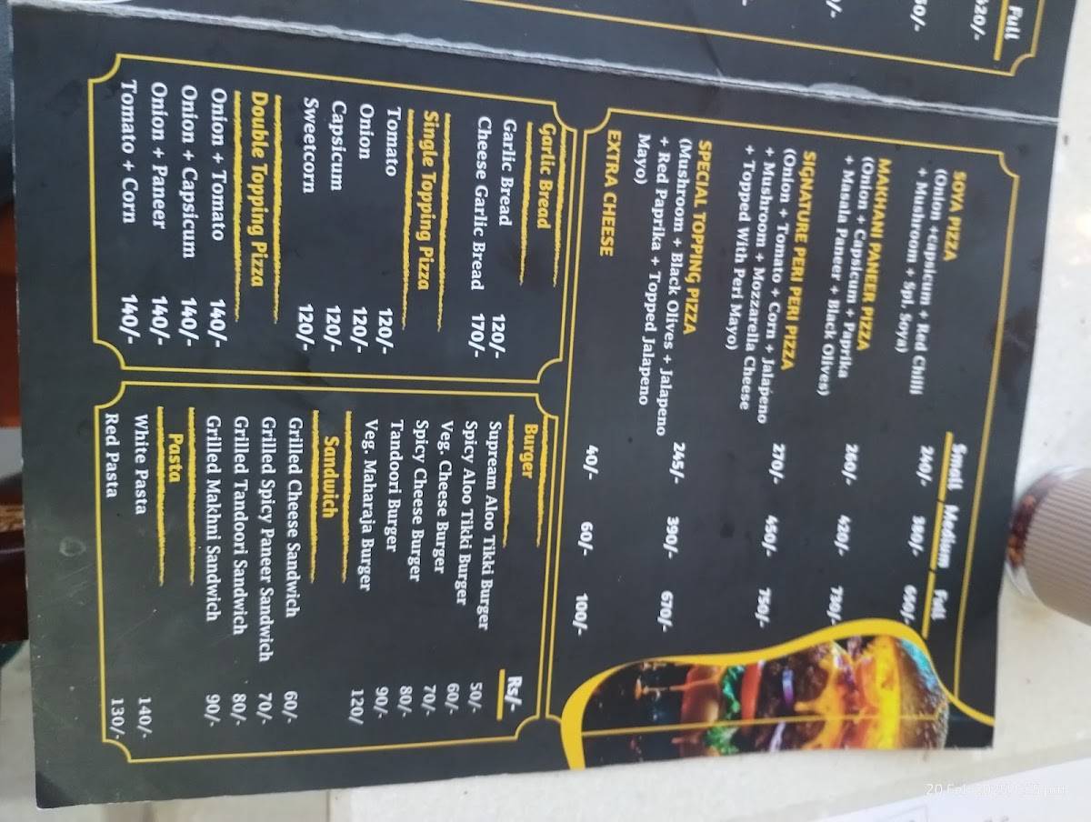 Star Pizza menu