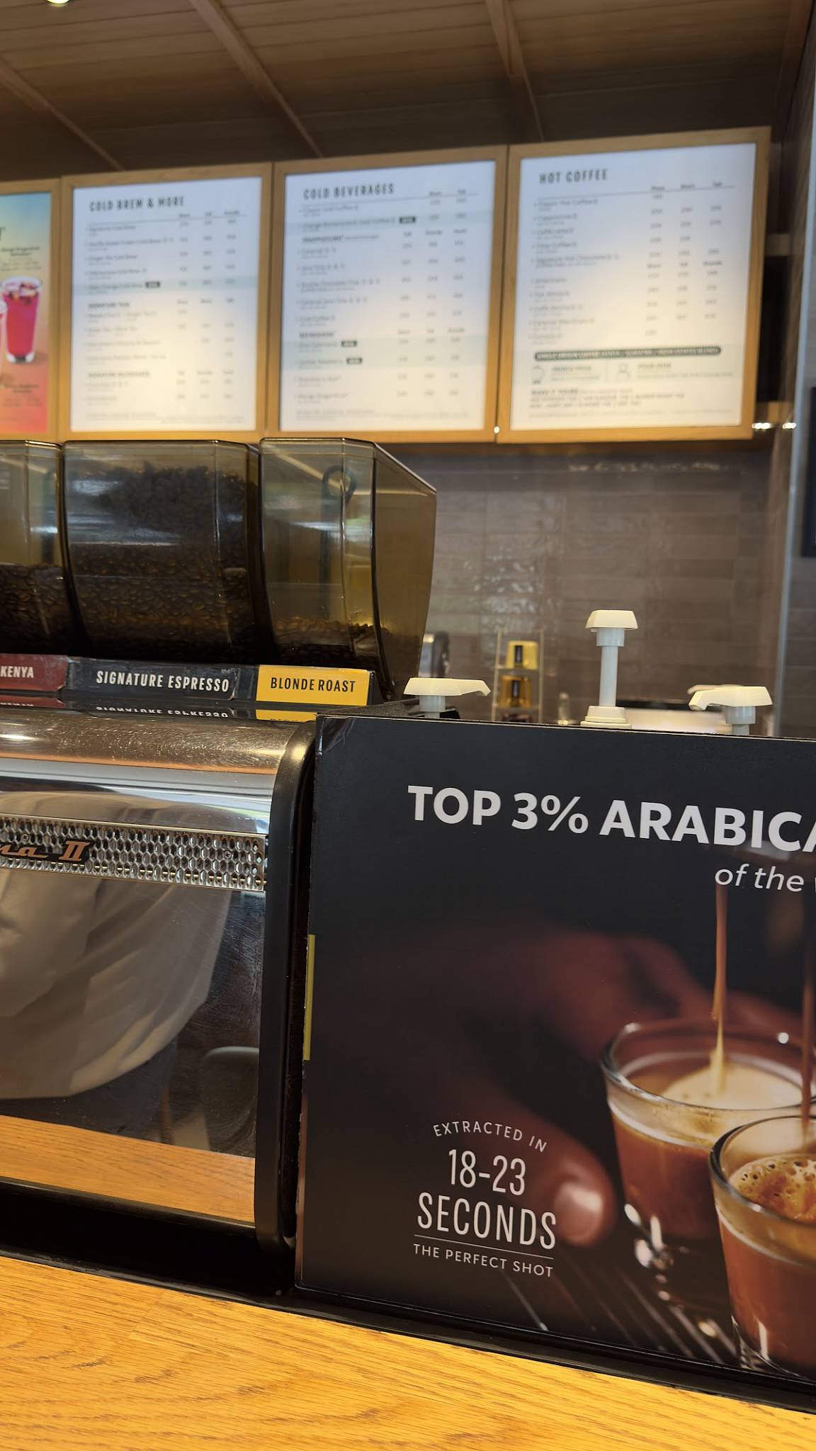 Starbucks menu