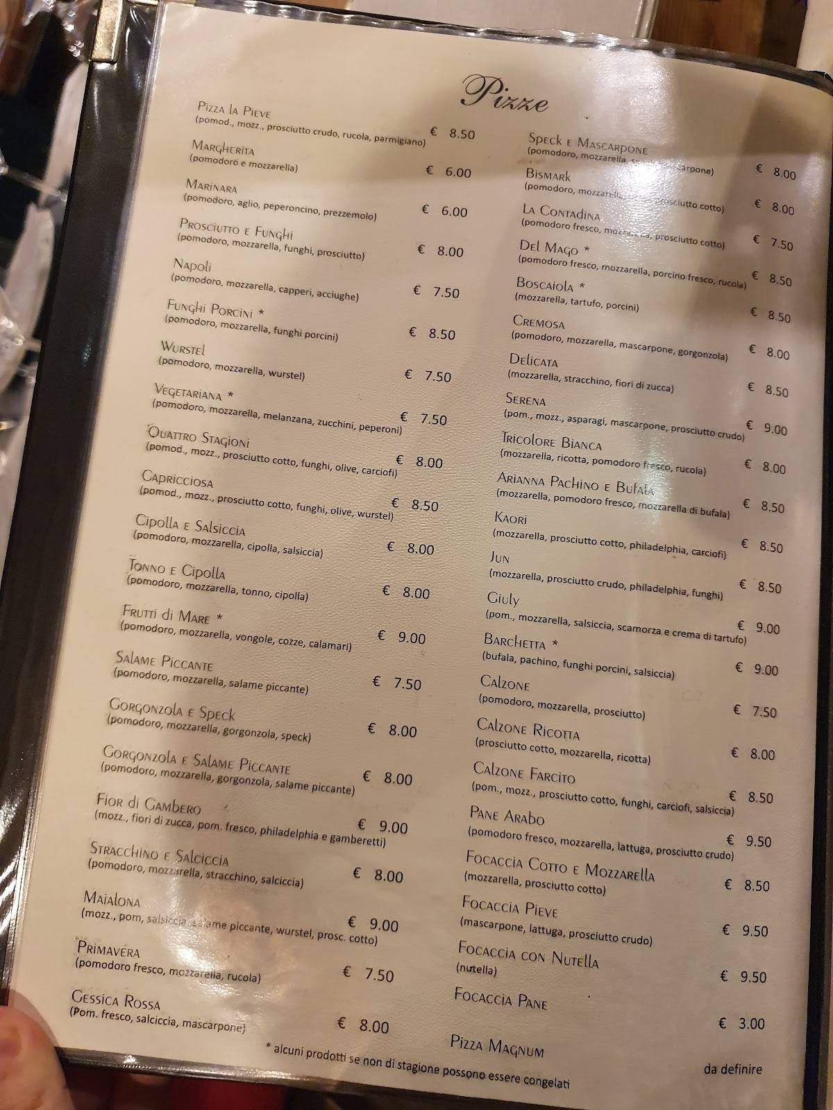 Menu di Ristorante La Pieve 