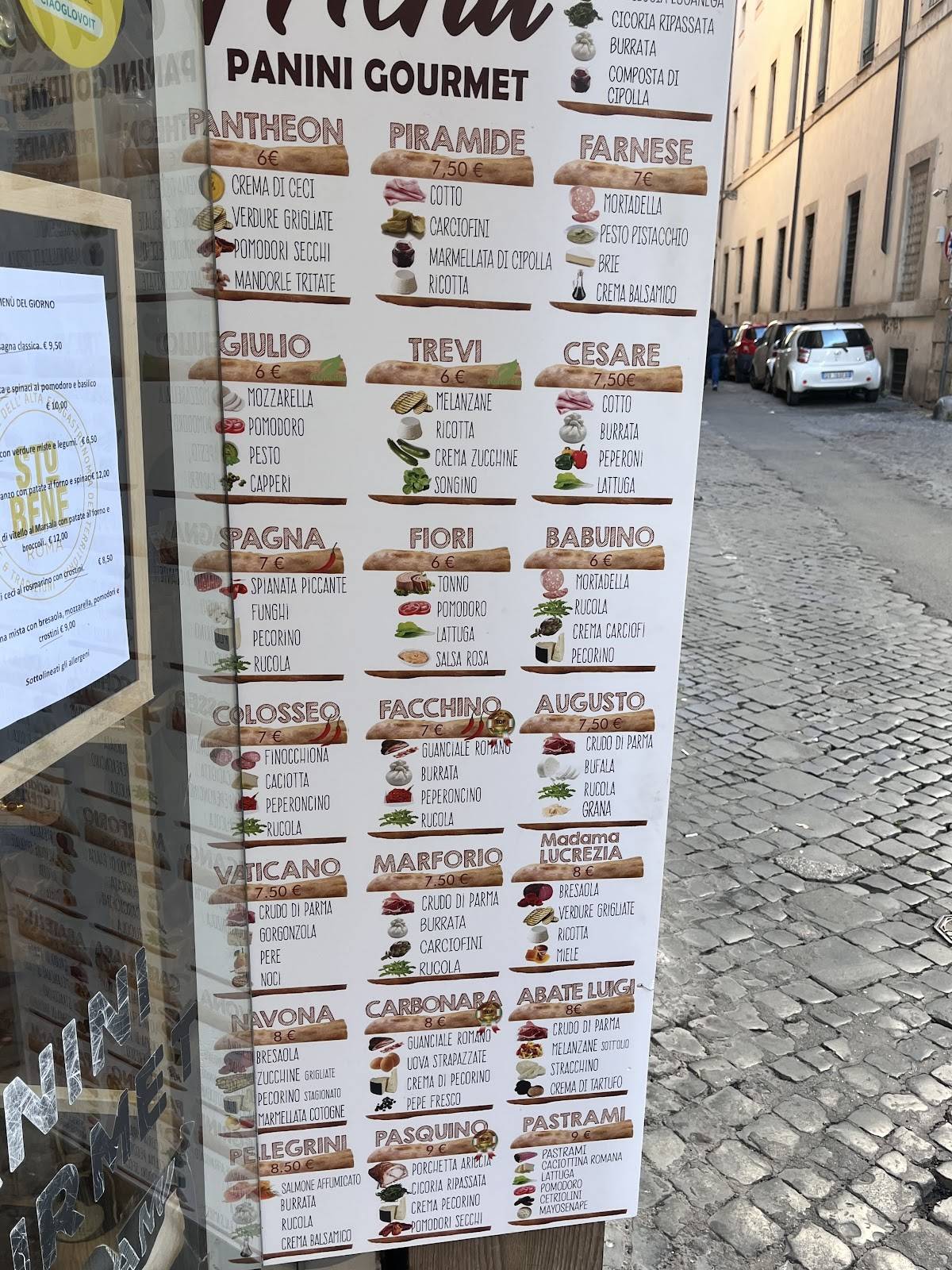Menu di Sto Bene Roma 