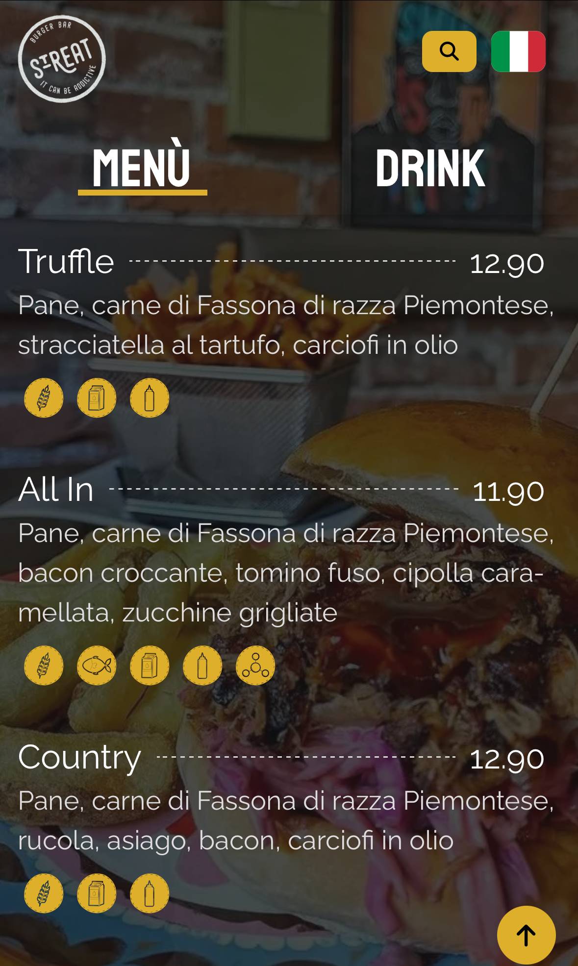 Menu di StrEat -Burger Bar & Restaurant 