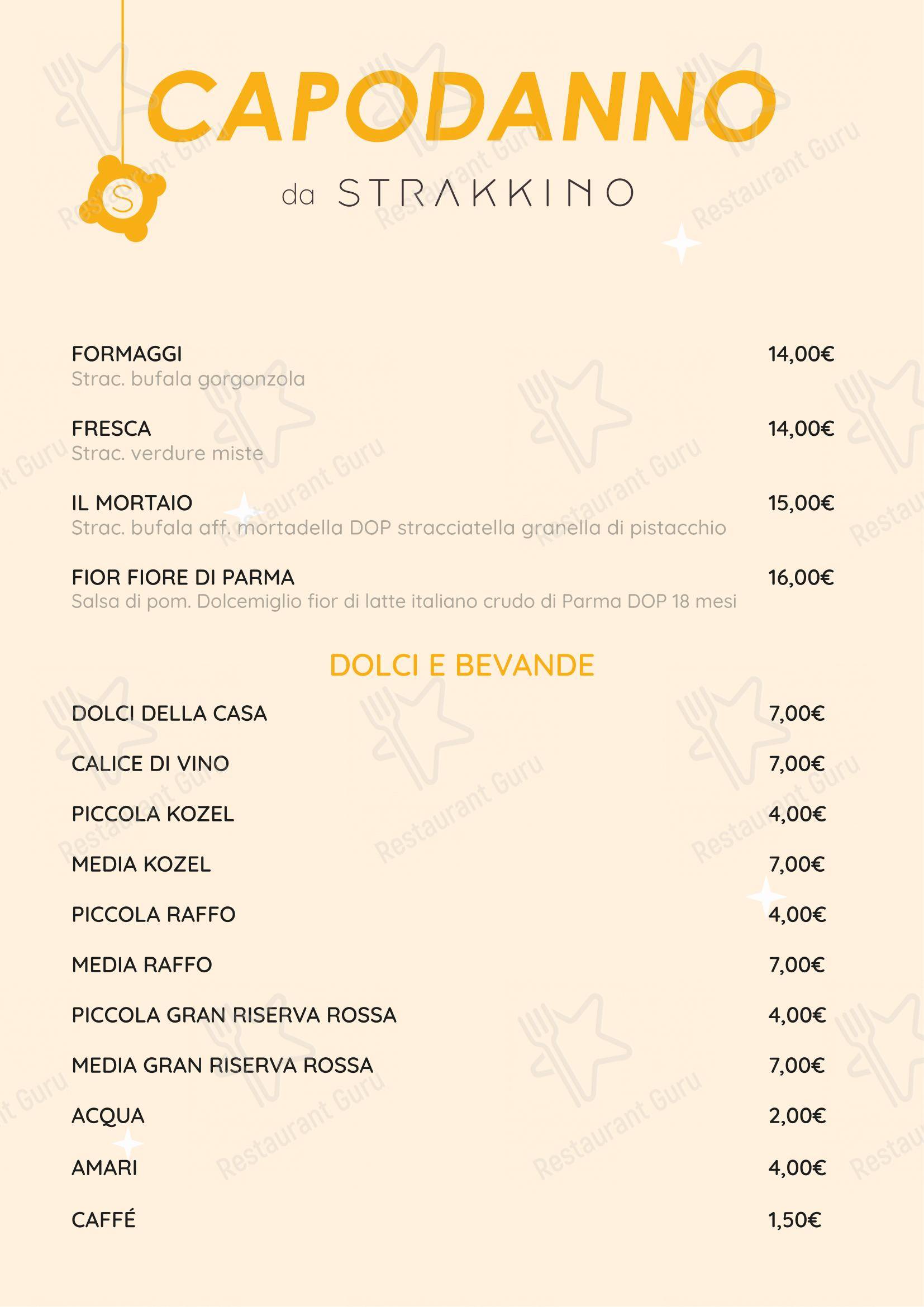Menu per Strakkino ristorante