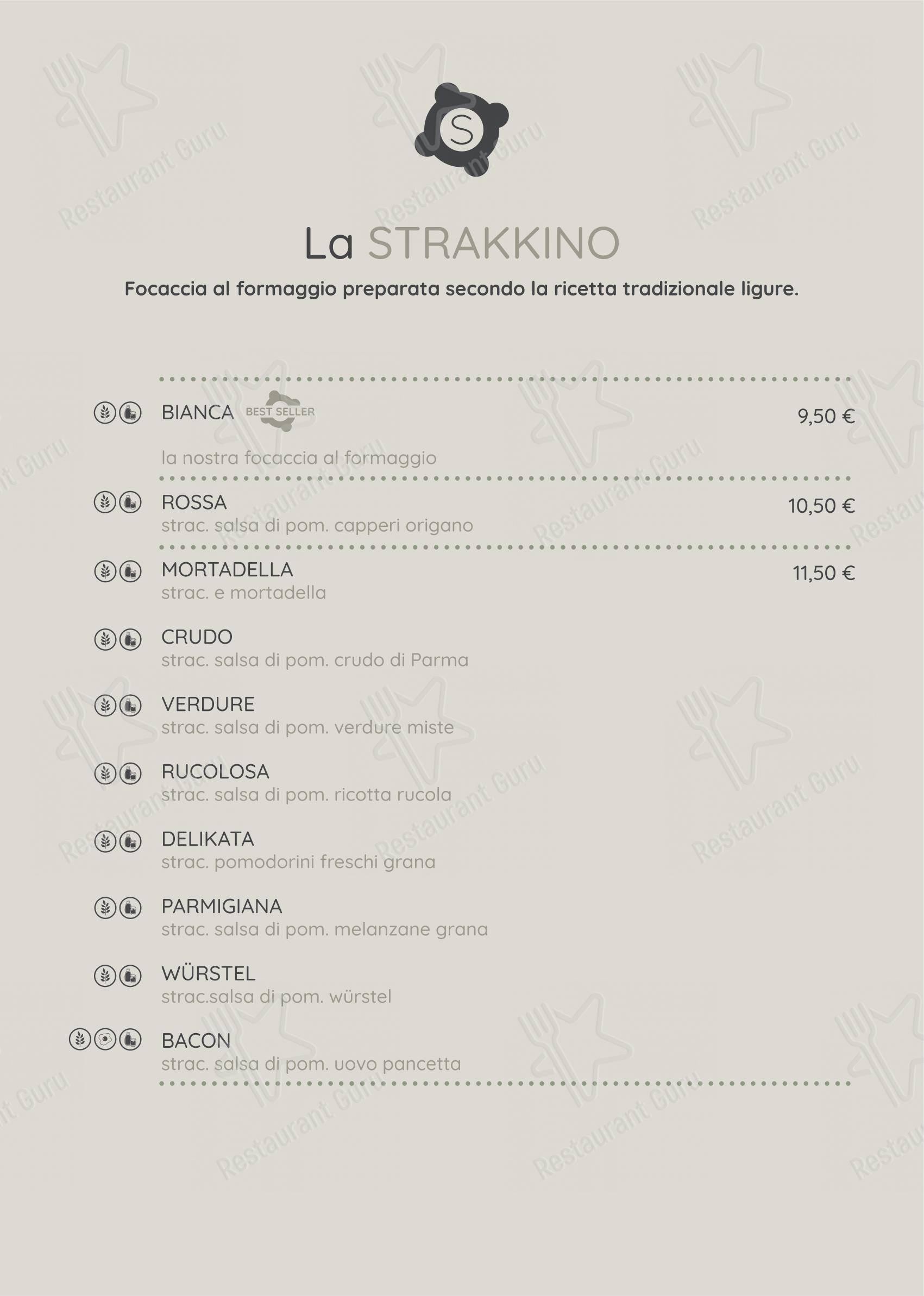 Menu per Strakkino in Genova