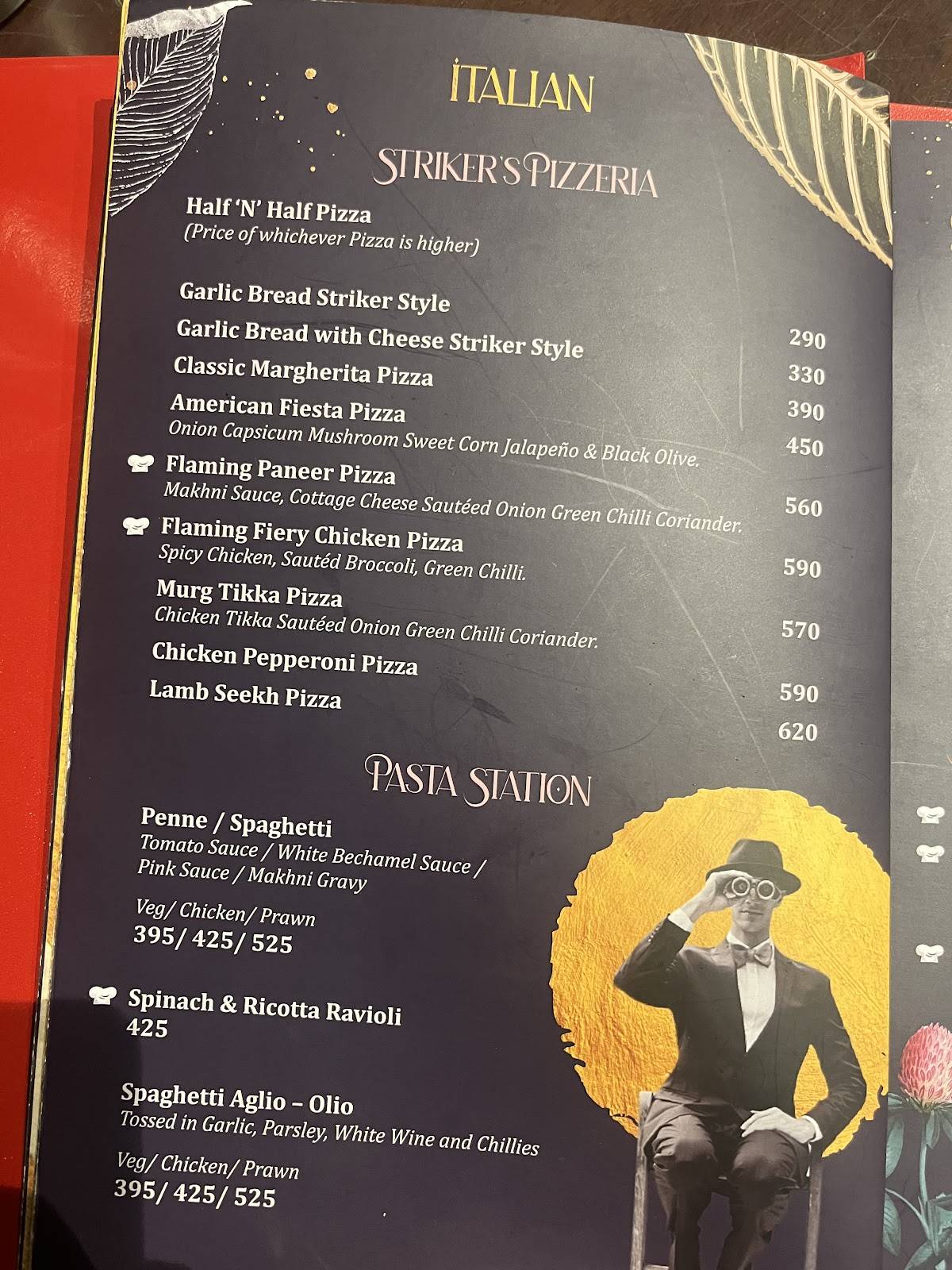 Striker Indore menu