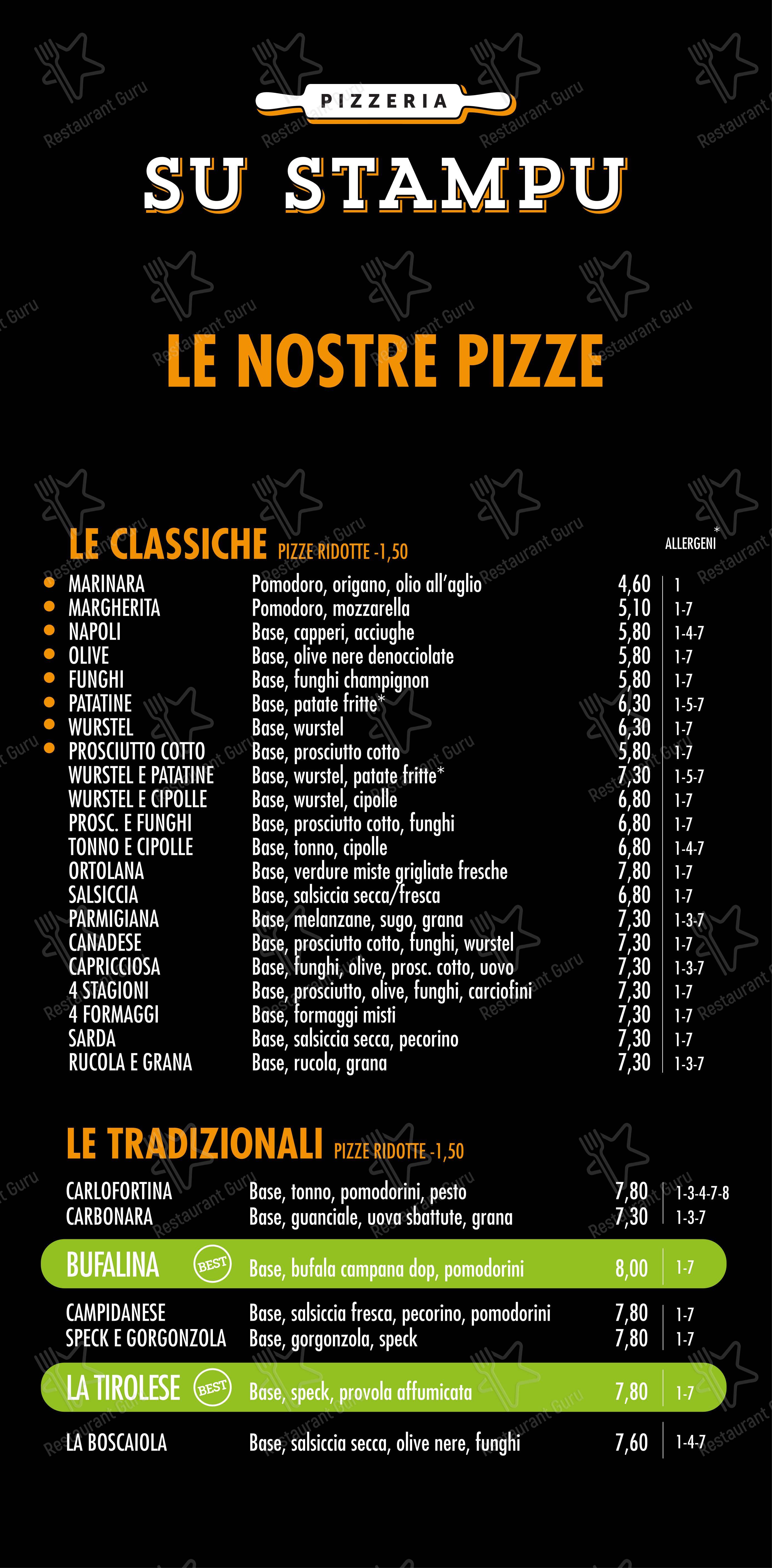 Su Stampu Pizzeria Assemini in Assemini - Menu