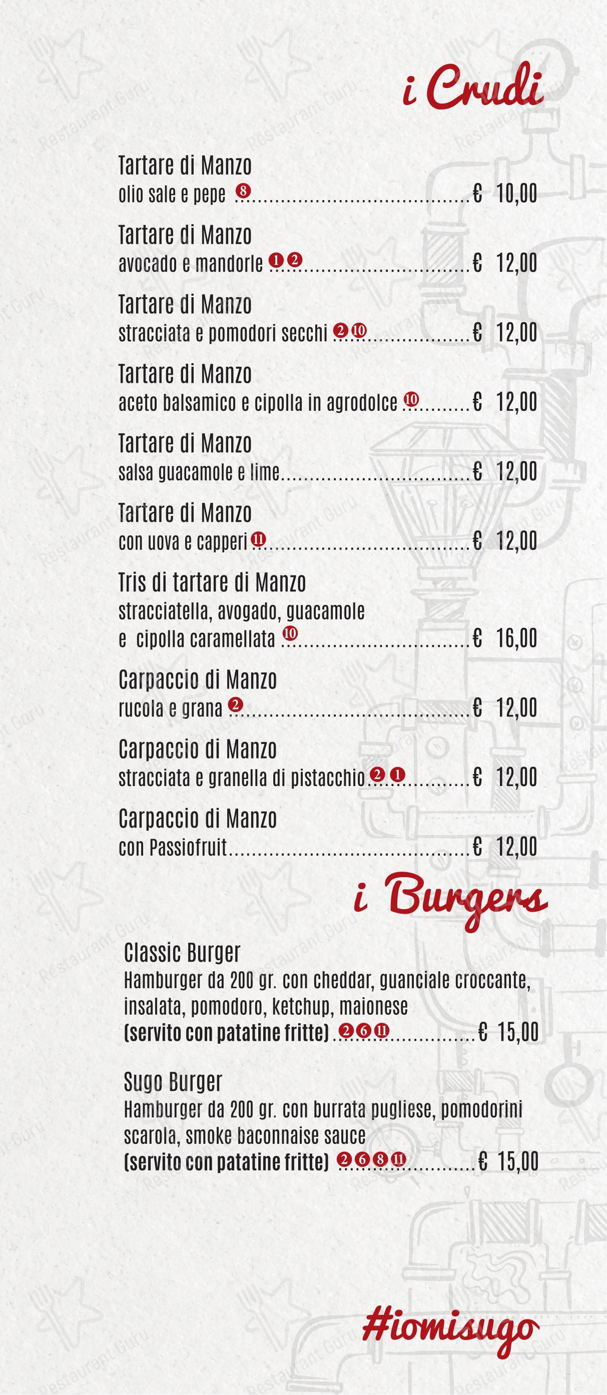 Menu di Sugo Trattoria - Menu