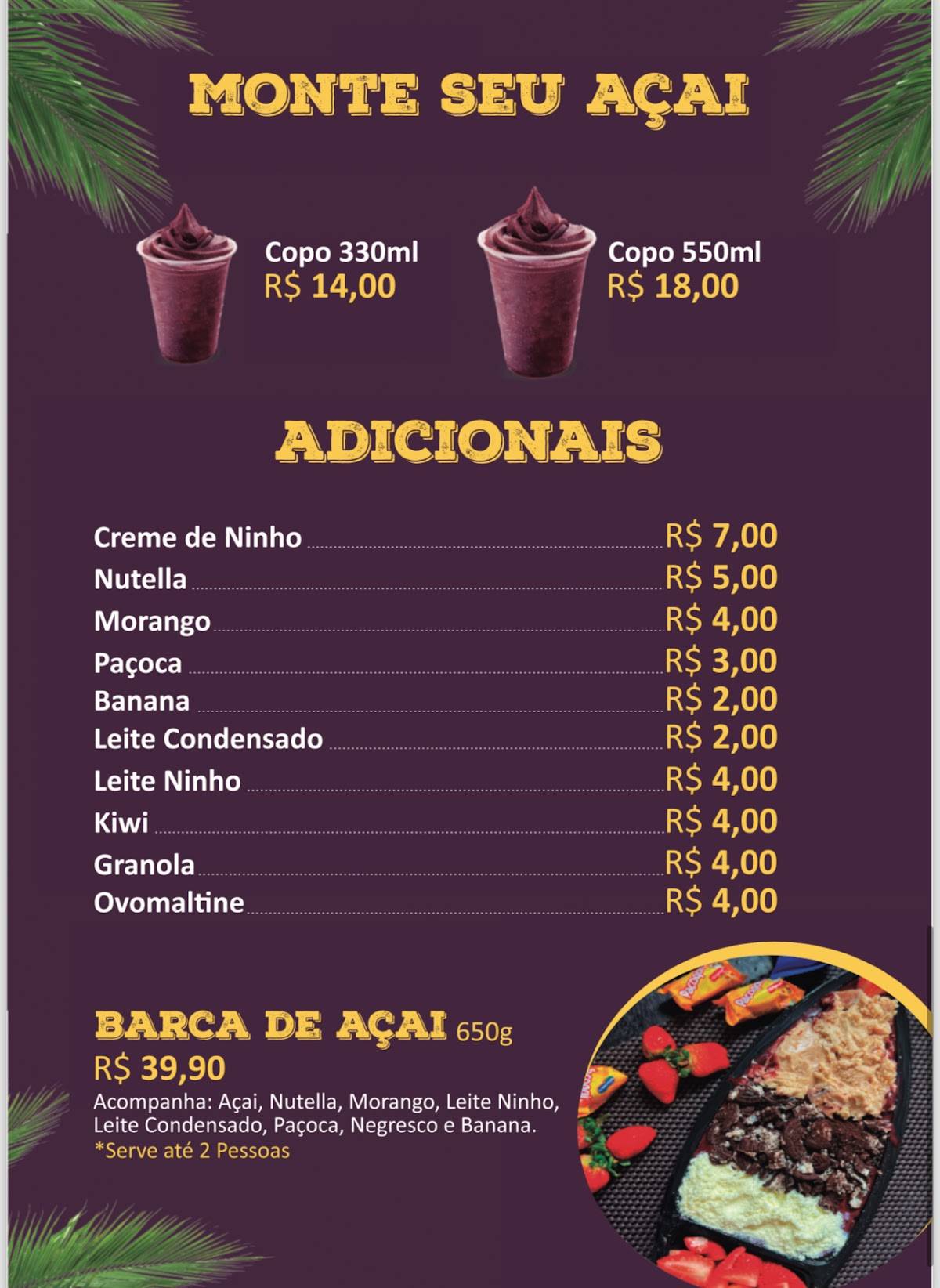 Sunrise Pub cardápio