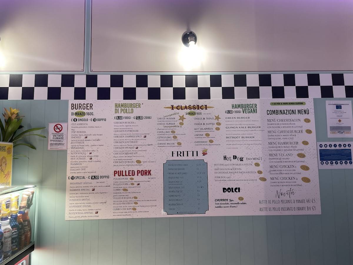Menu di Sunseri’s diner di Alessandro e Federica 