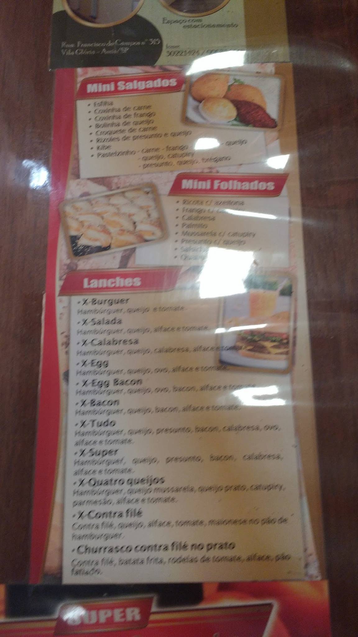 Super Mini Pão Quente cardápio