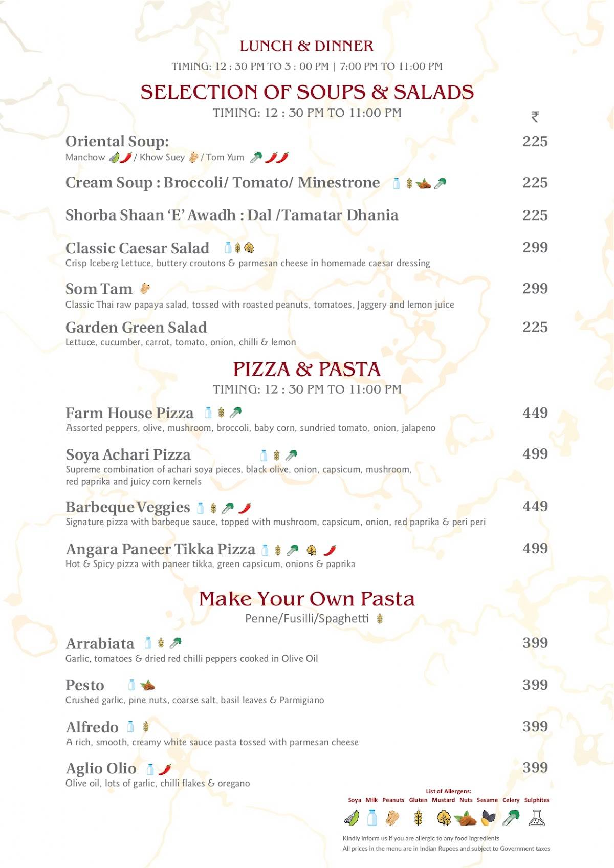It's Mirchi menu