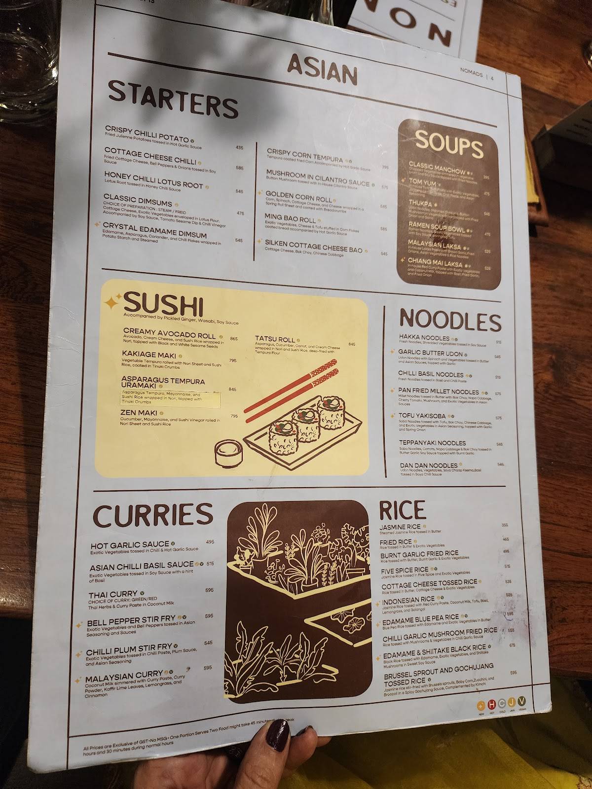Nomads menu