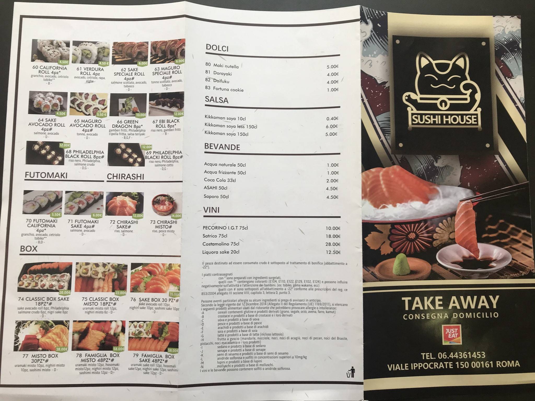 Menu di Sushi House Roma 