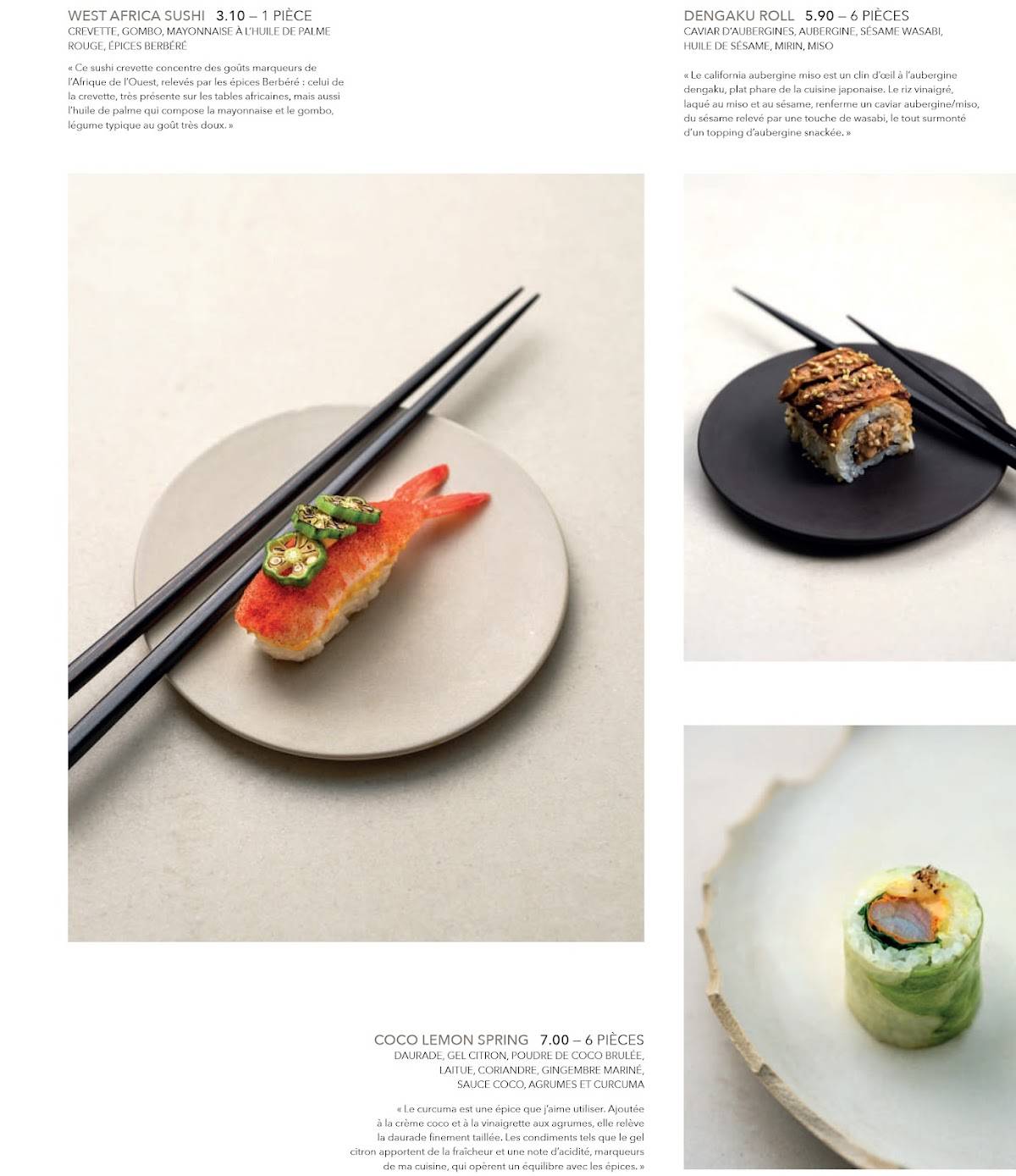 Menu de Sushi Shop Rennes Les Halles
