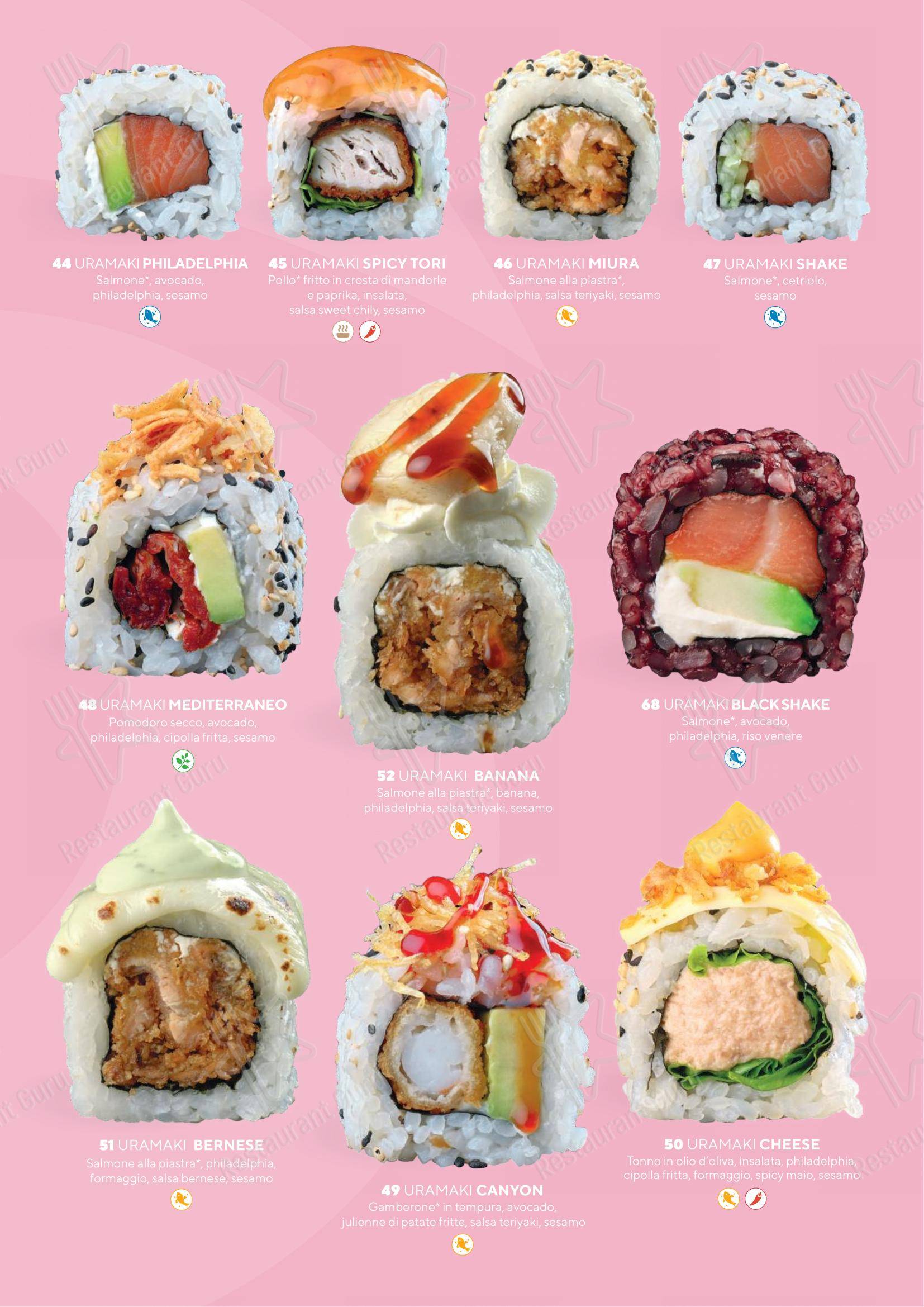 Menu di Sushiko Riva del Garda - Blue Garden - Menu bar