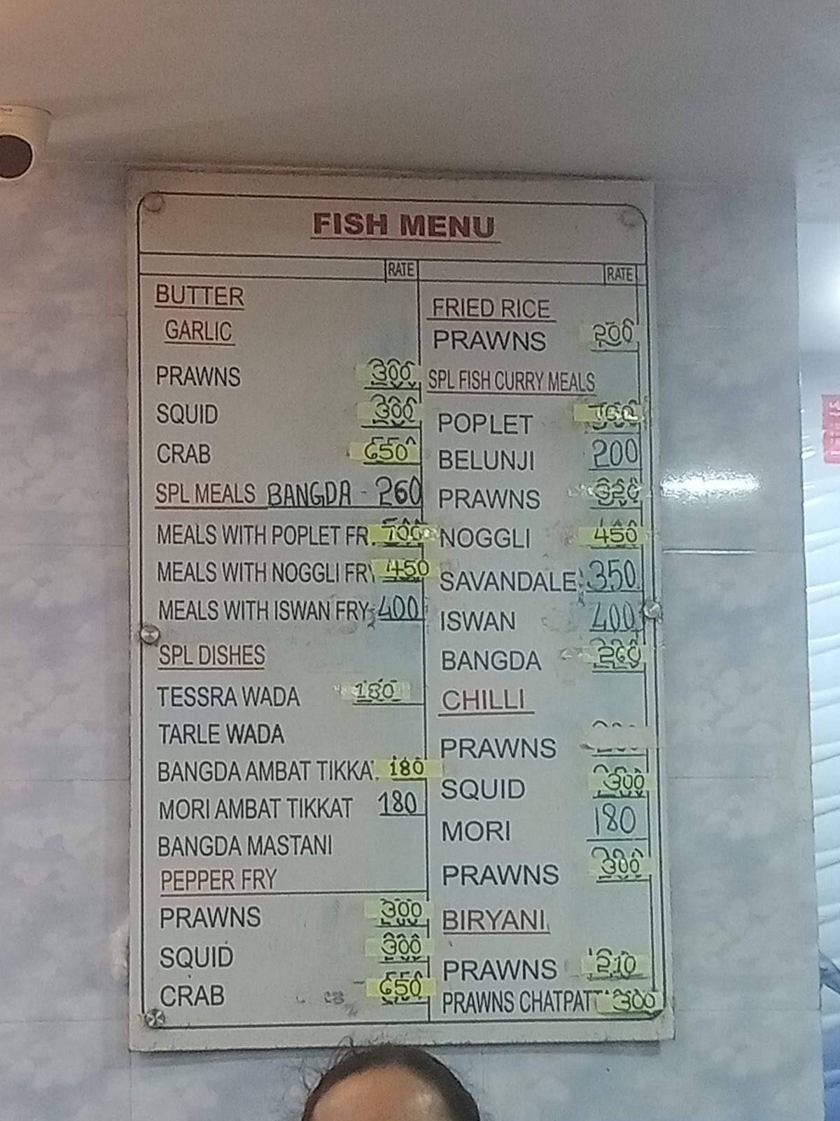 Swetha Lunch Home menu