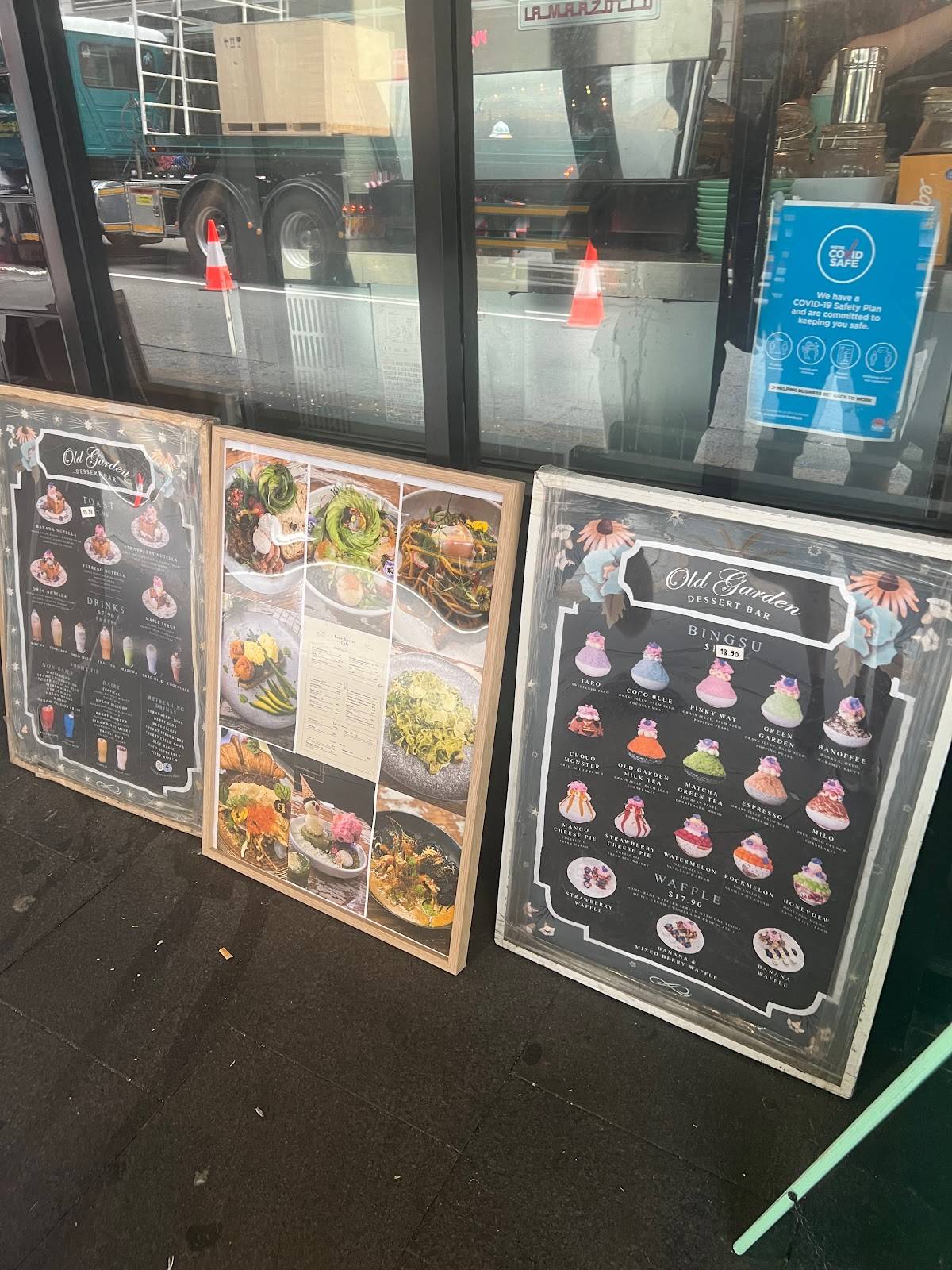 Menu at Bean Sisters Cafe, Sydney