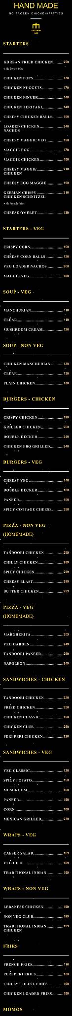 THE GERMAN CAFE menu