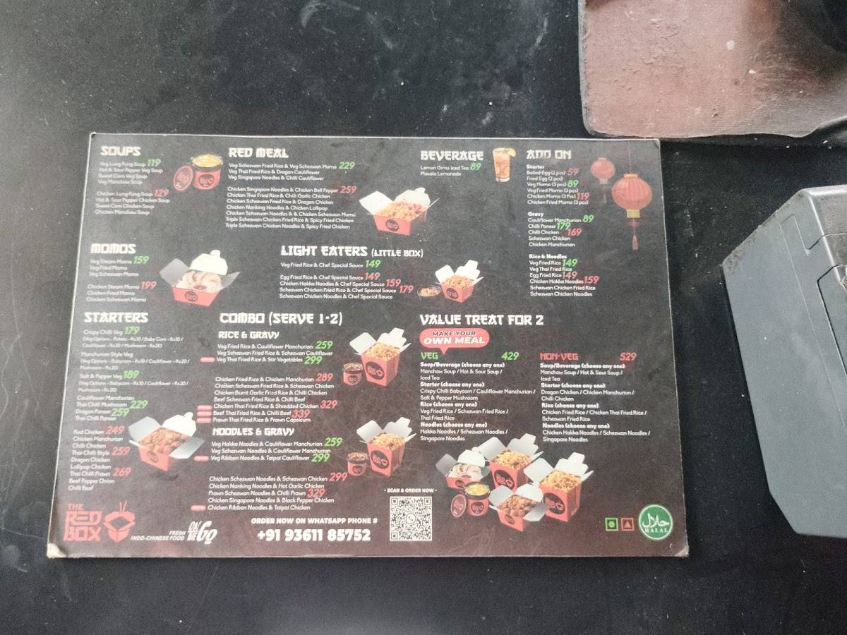 THE RED BOX Anna Nagar menu