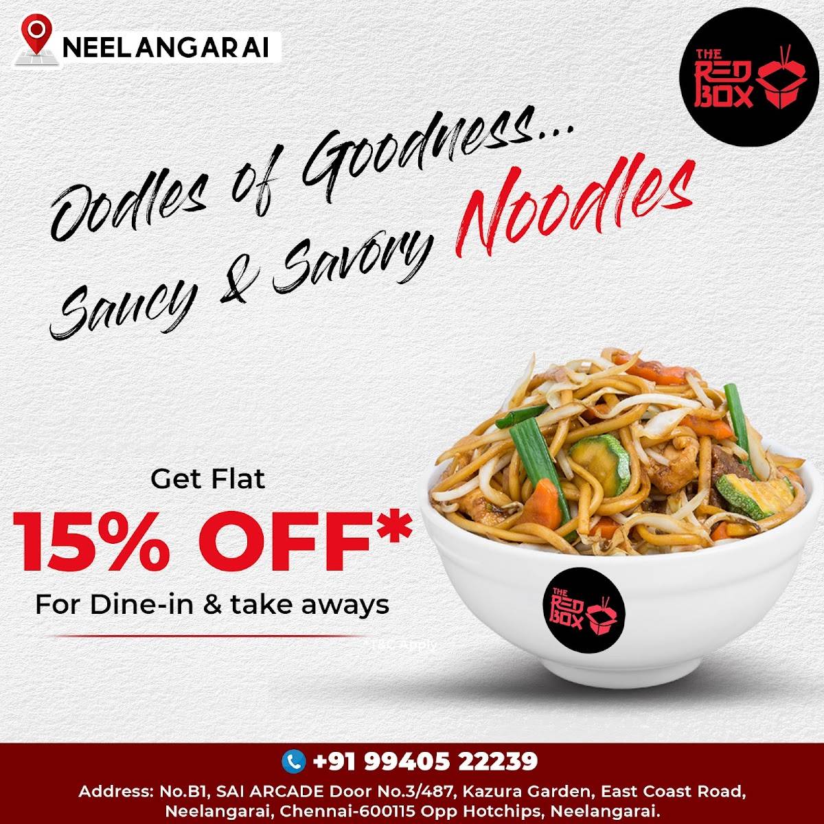 Menu at THE REDBOX NEELANGARAI, Chennai