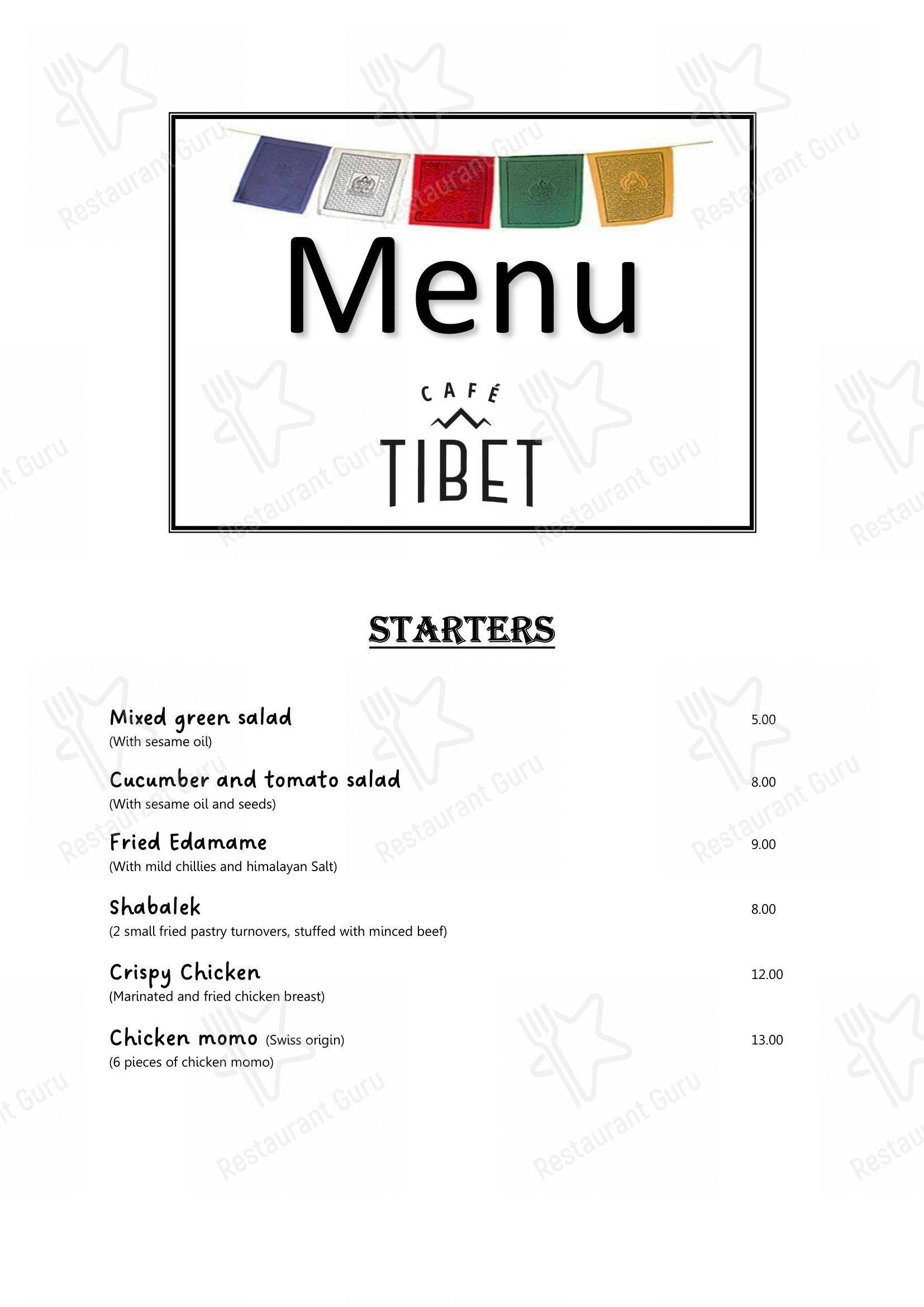 Menu di Tibet Café - Menu