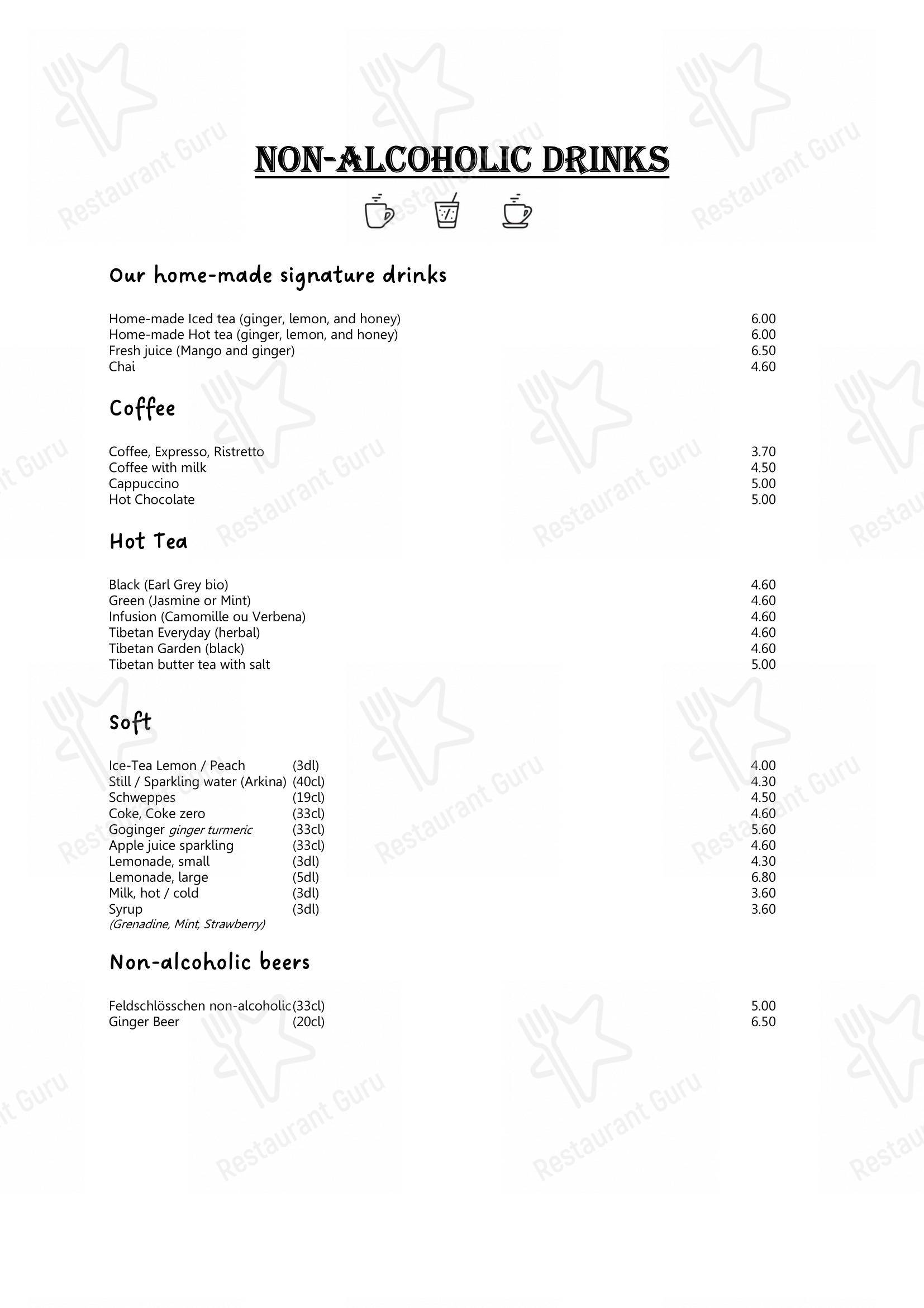 Tibet Café in Ginevra - Menu