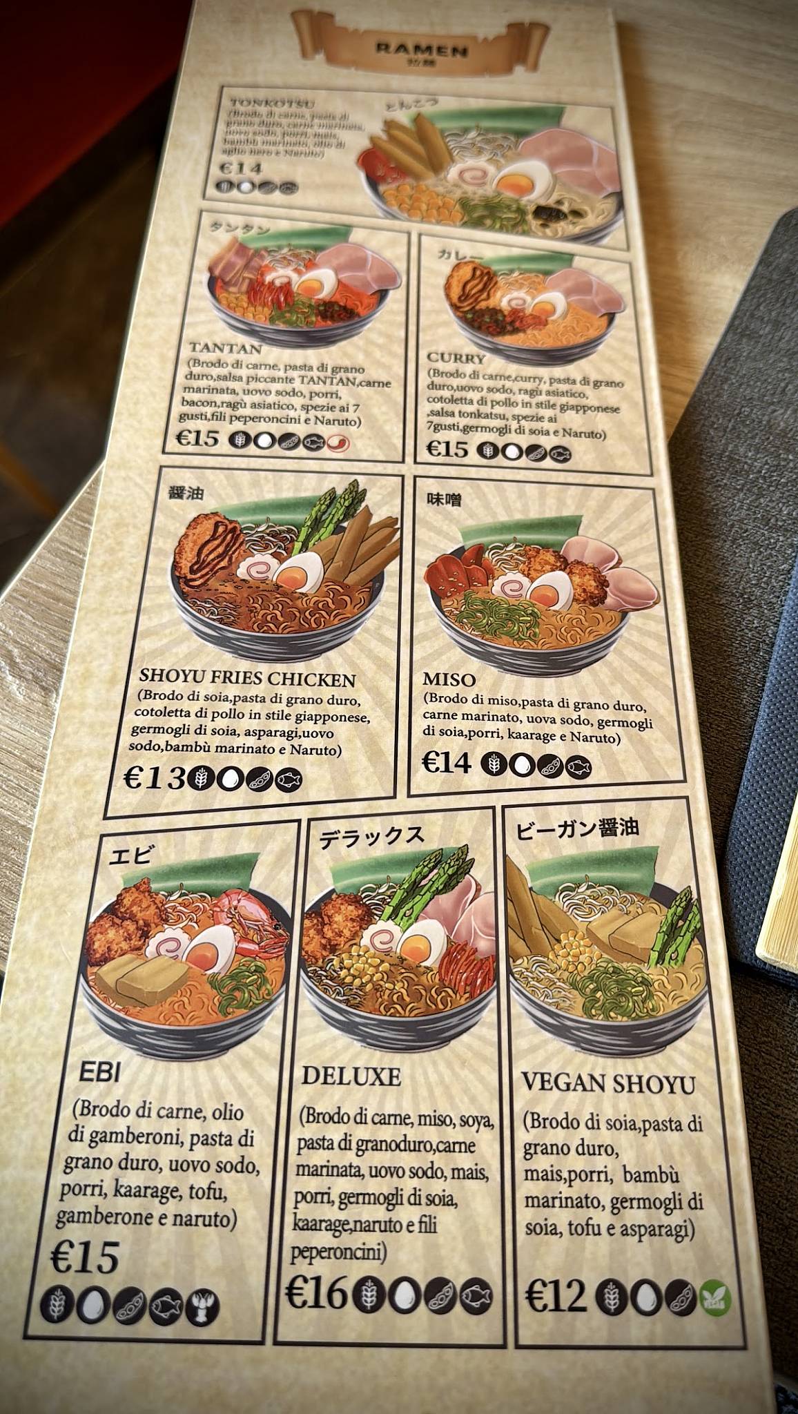 Menu di TOKII RAMEN 