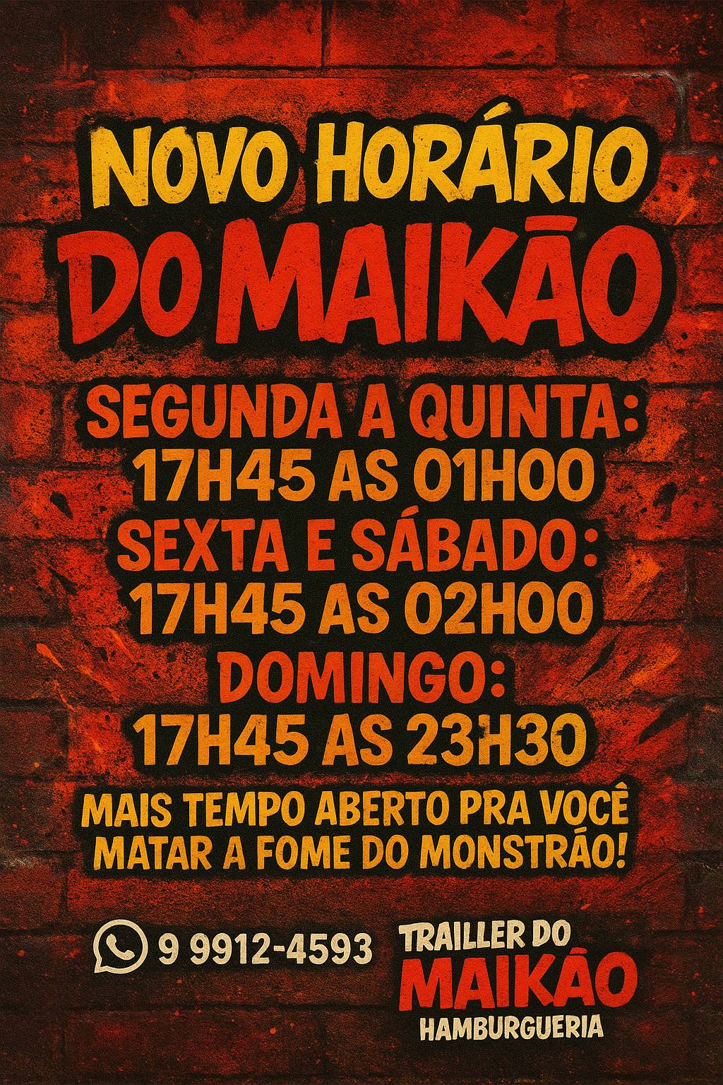 TRAILLER DO MAIKÃO HAMBURGUERIA cardápio