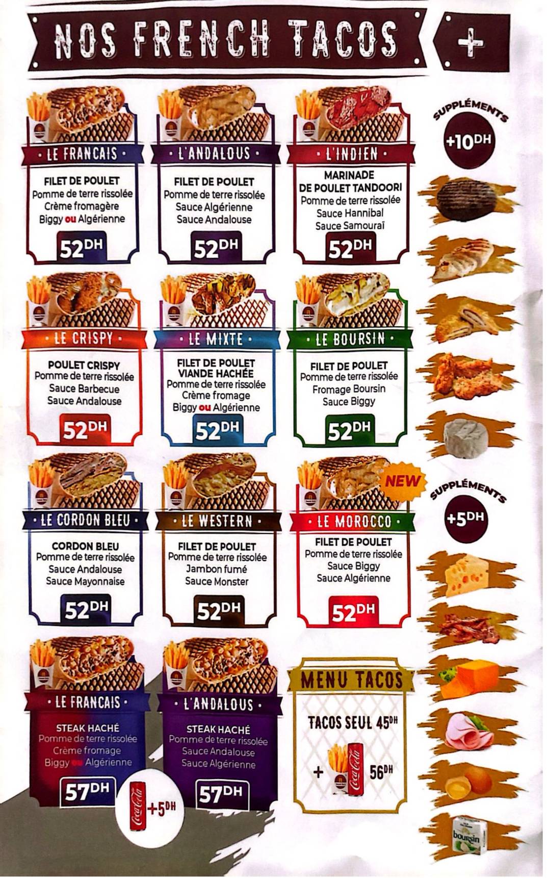 Menu de Tacos de Paris Agdal