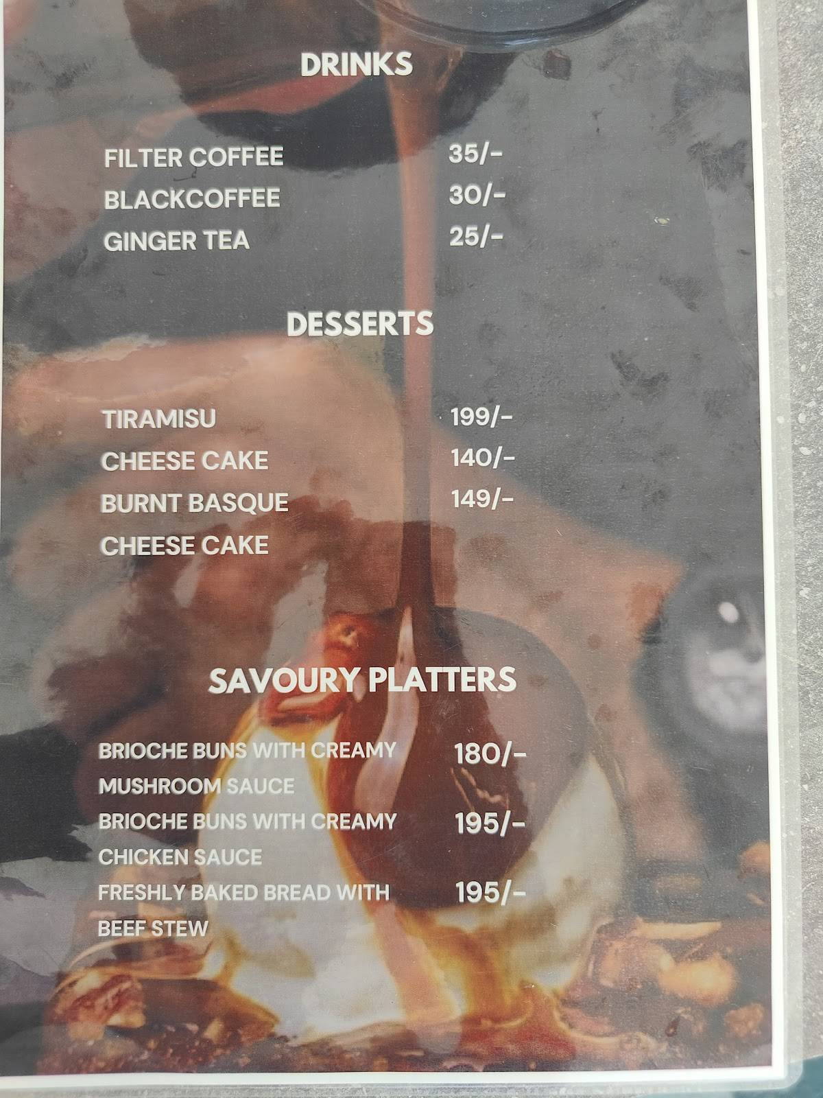 Takima cafe menu