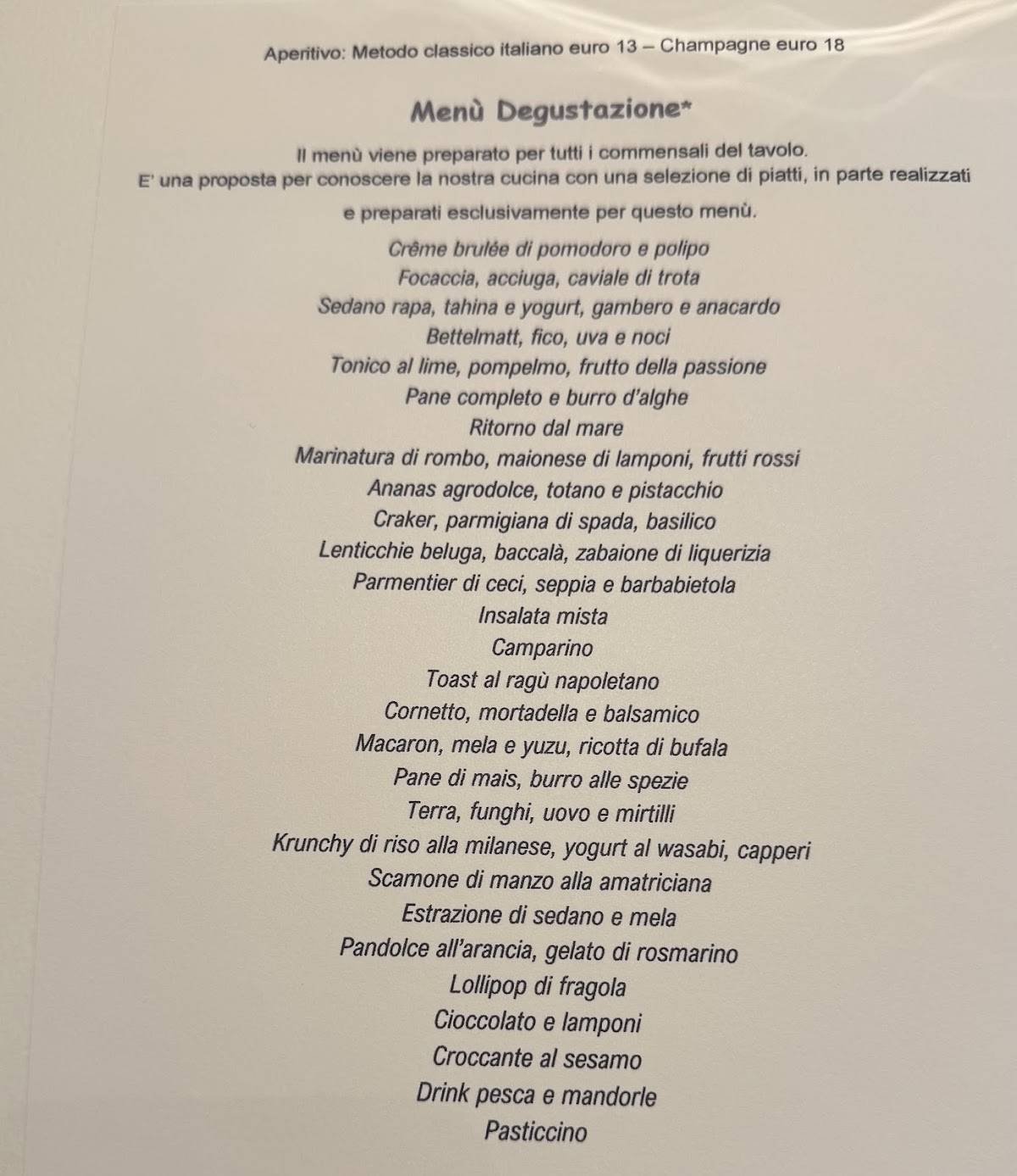 Menu di Tantris 