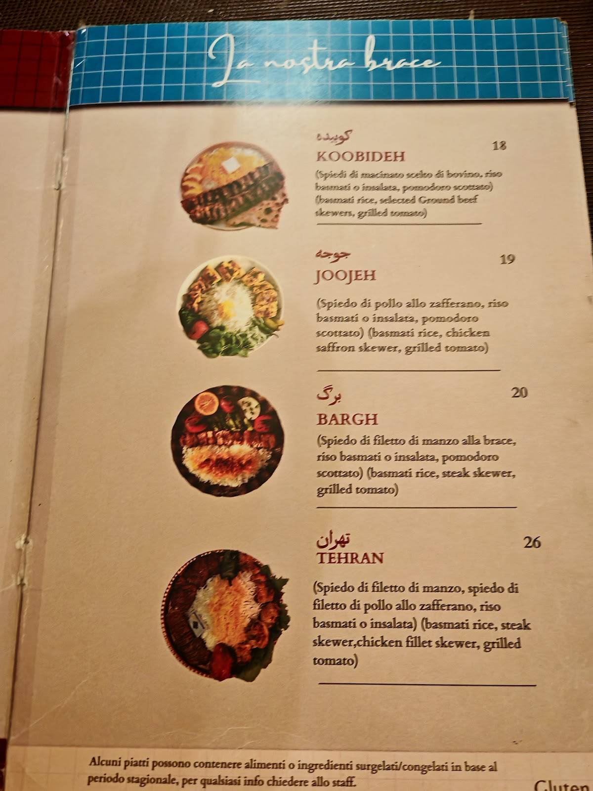 Menu di Tanur Cucina Persiana 