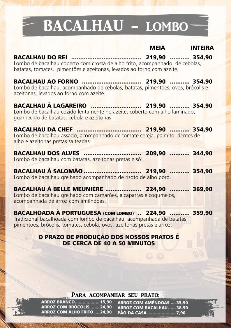 Tasca Do Portuga cardápio