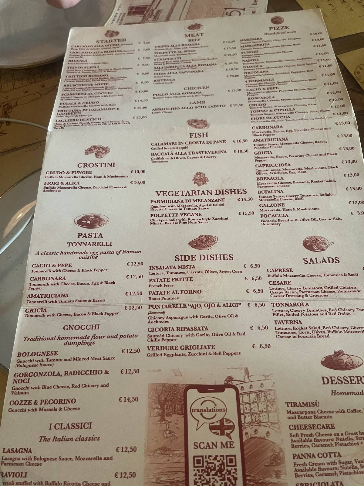 Menu de Taverna 51