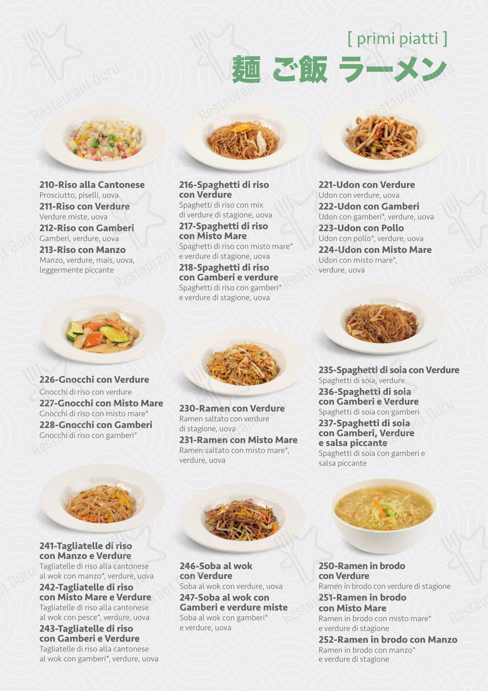 Menu di Tenji Ristorante Giapponese - Menu bar