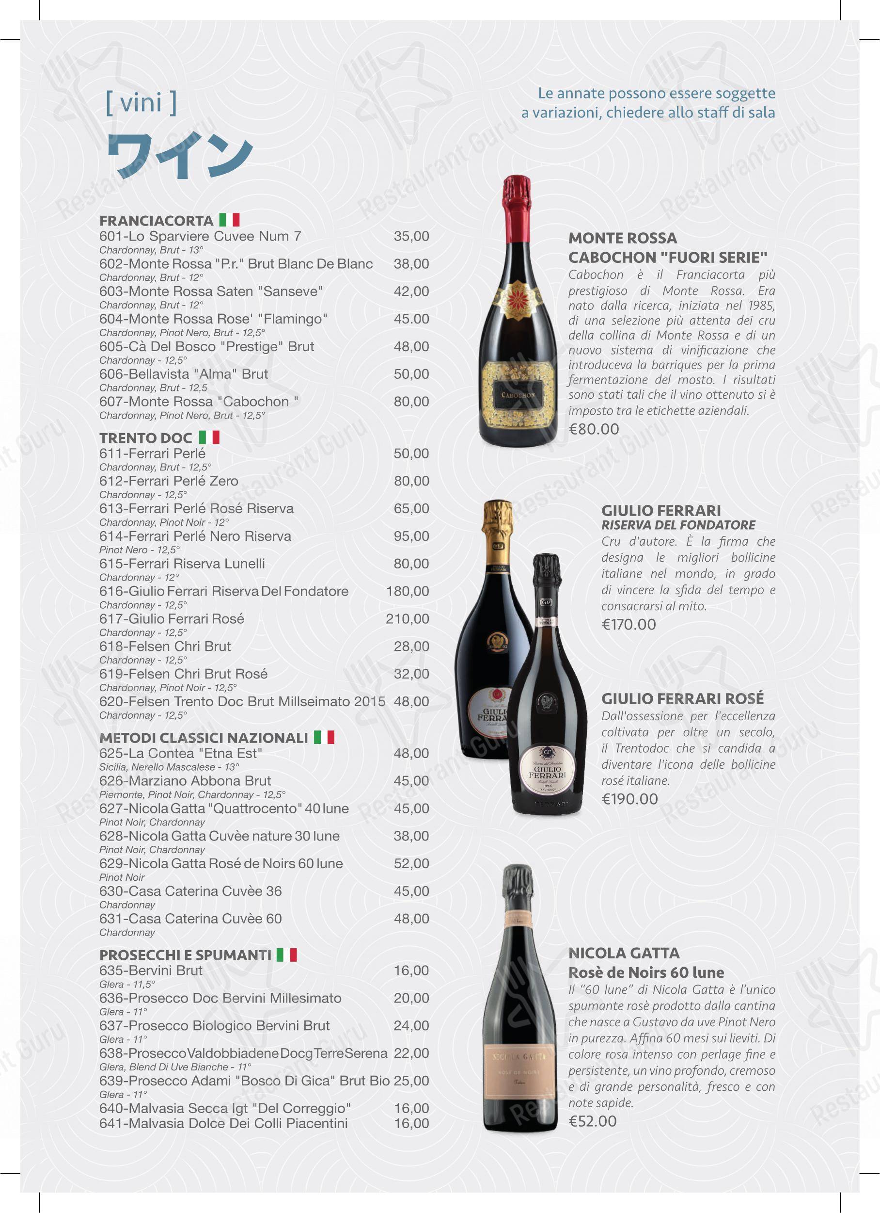 Menu per Tenji Ristorante Giapponese ristorante