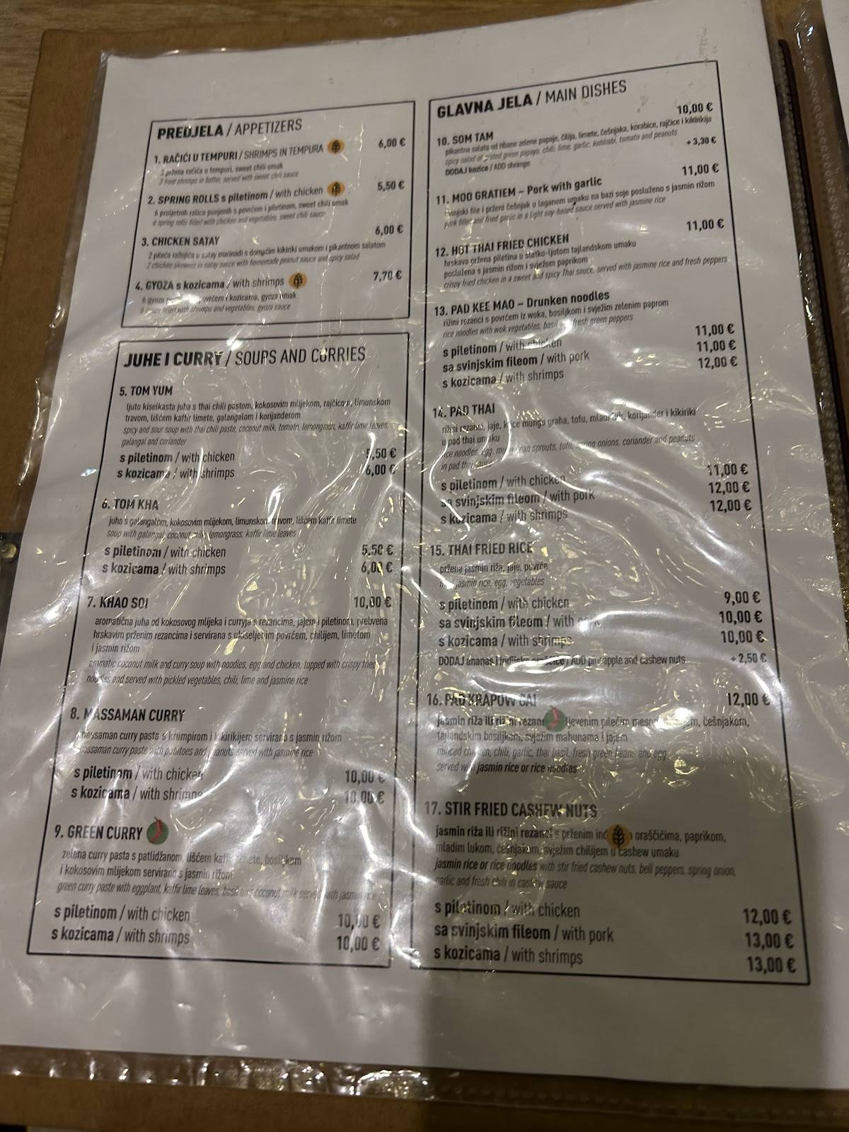 Menu di Thai Thai street food 