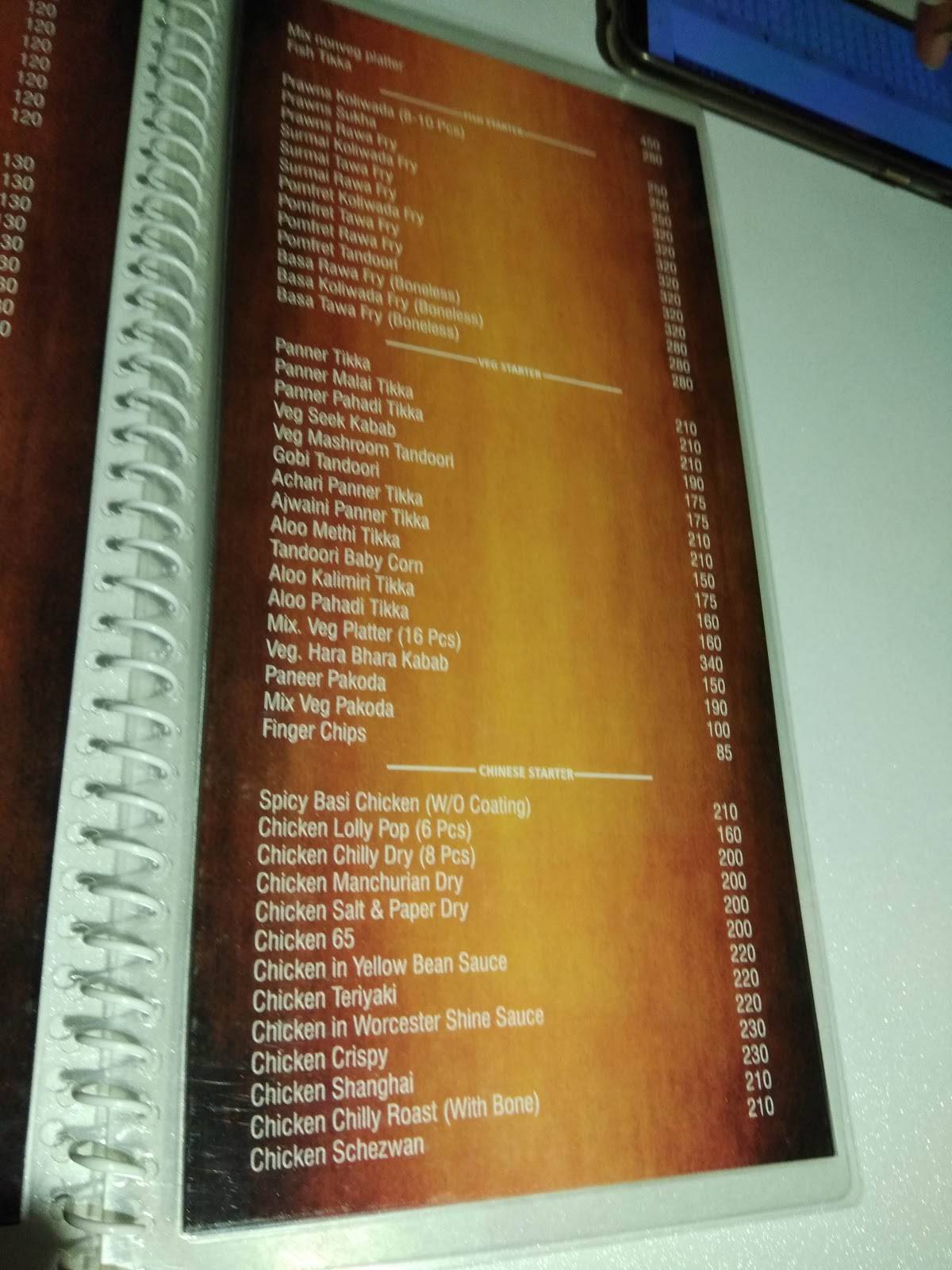 The Kitchen menu