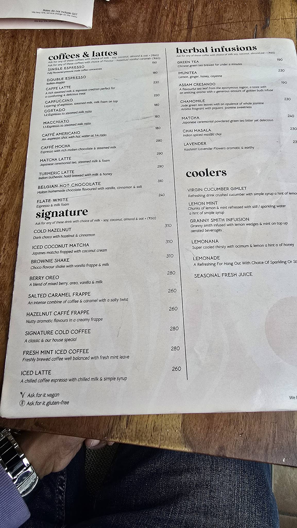The Arches Cafe & Bakery by SALVUS menu