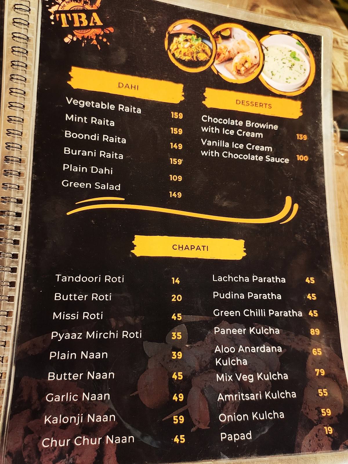 The Badnaam Adda TBA Pure Veg Best Restaurant in Greater Noida menu