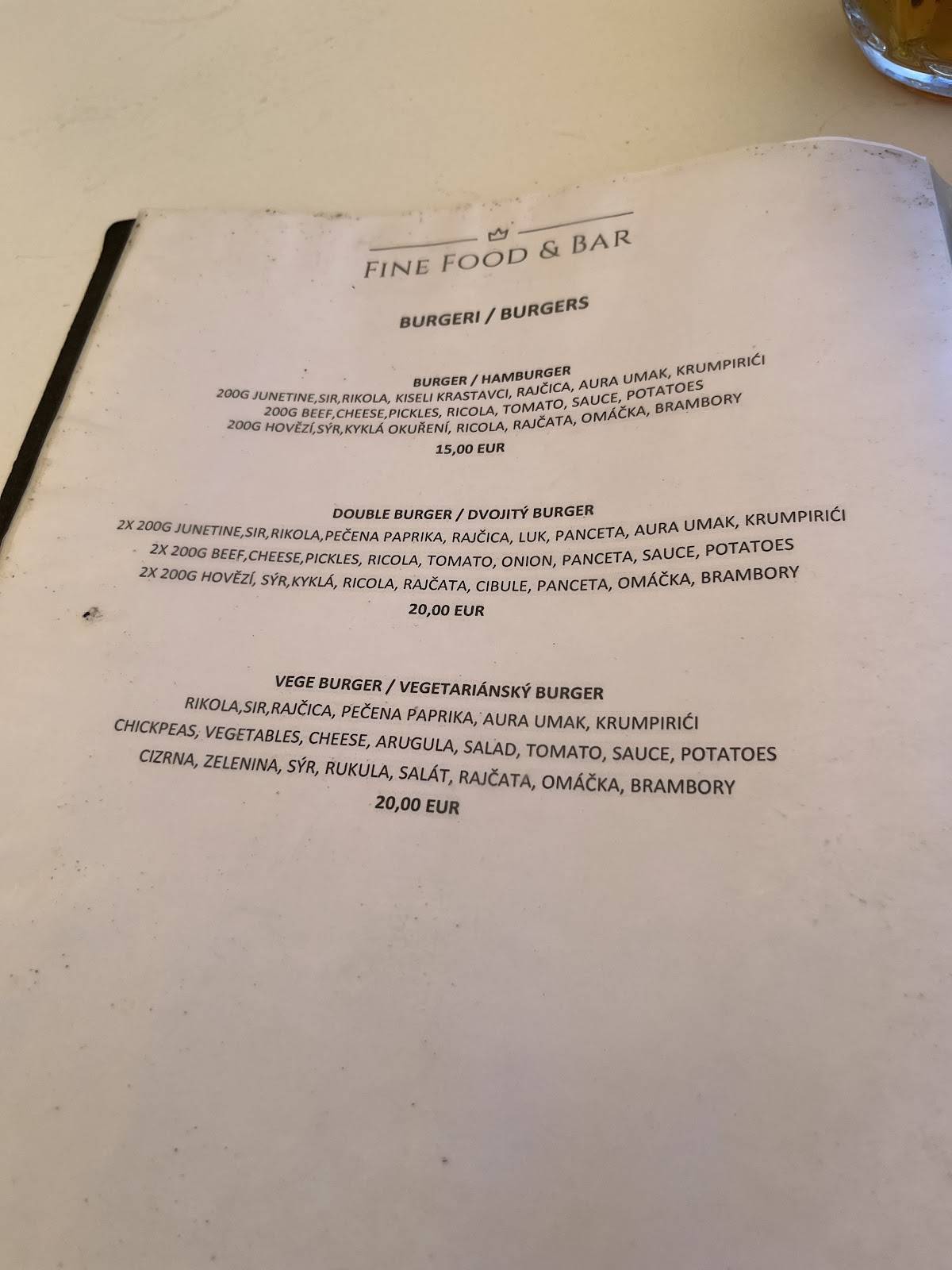 Menu di The Beach Fine Food & Bar 