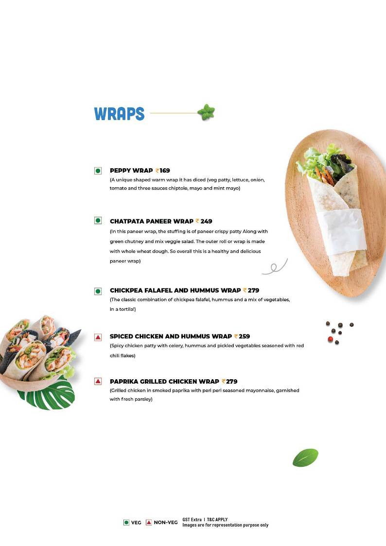 The Black Coffee Cafe menu
