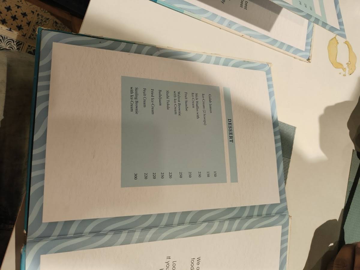The Cabana menu