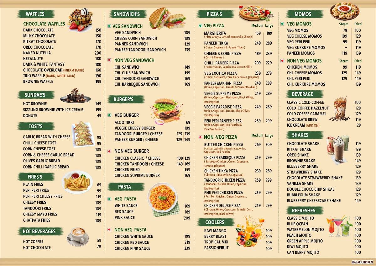 The Cafeteria menu
