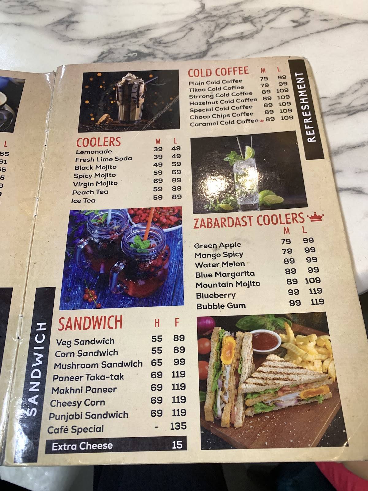 The Chai Cafe menu