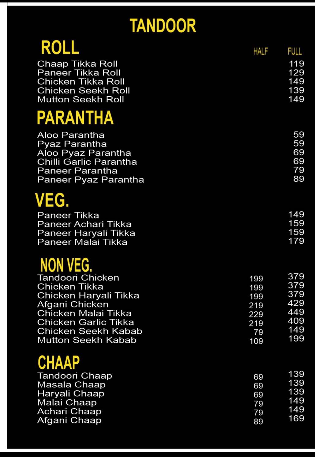 The Corner Cafe & Restaurent menu