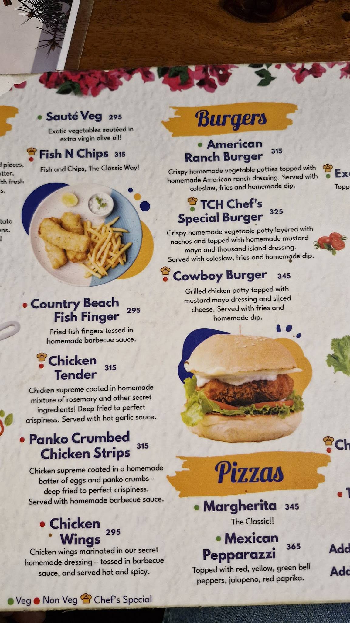 The Country House menu