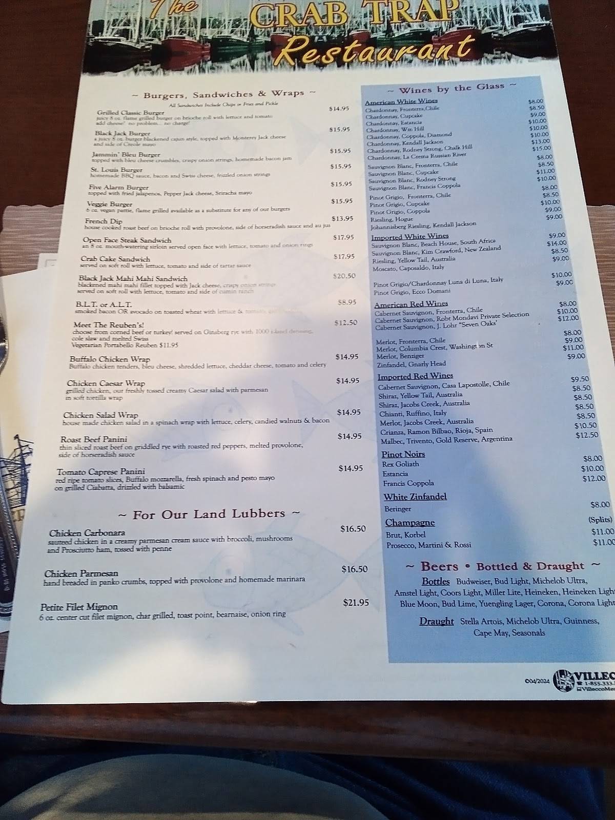 The crab trap menu discount