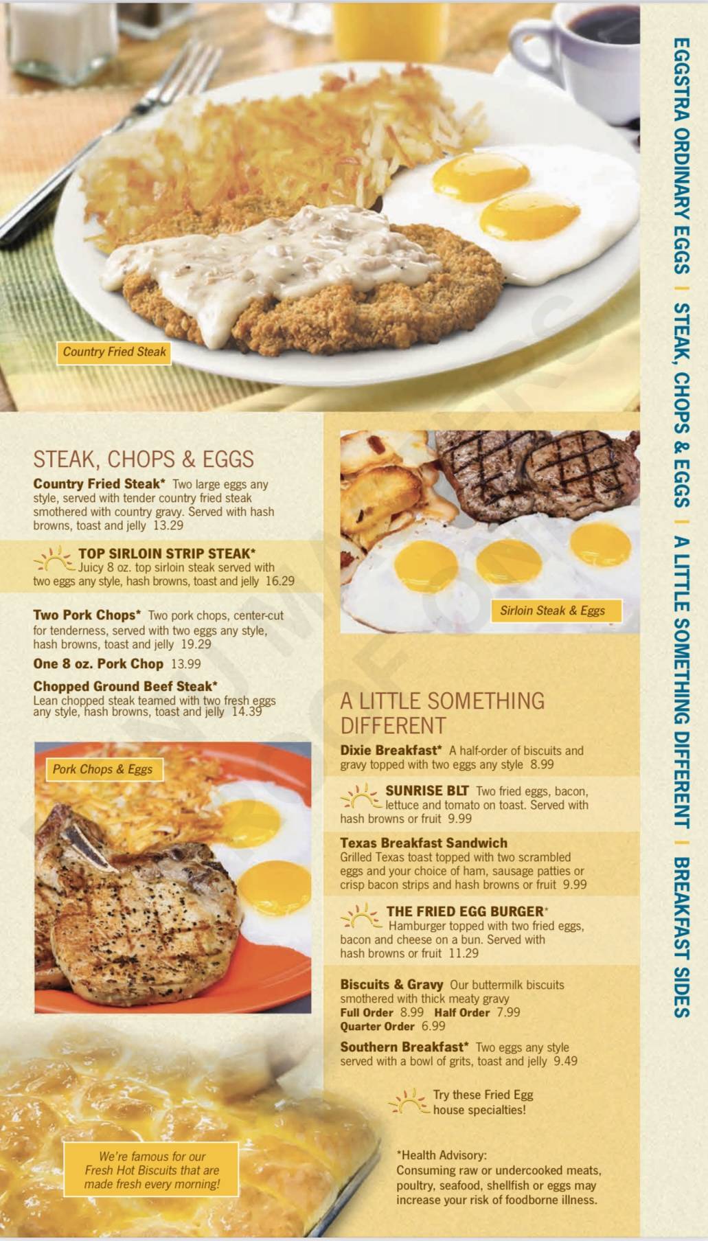 Menu at The Fried Egg restaurant, Wabash