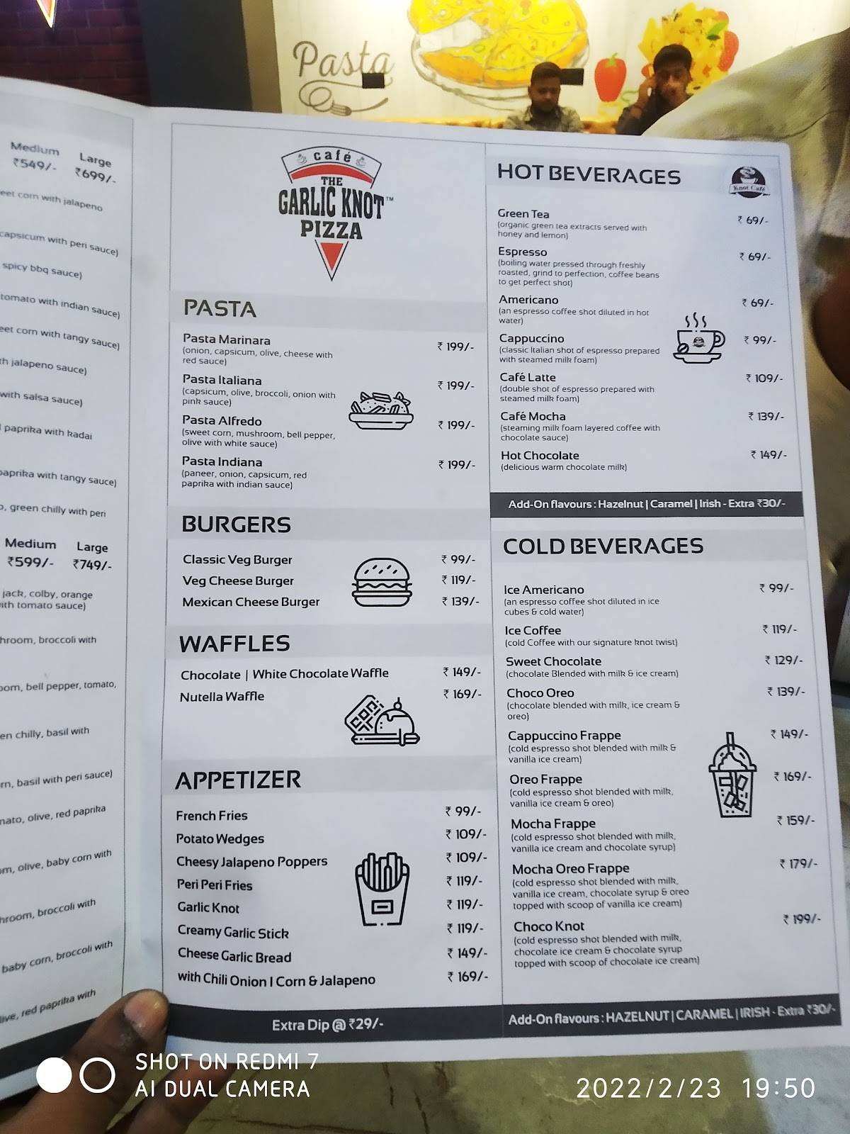 Menu at The Garlic Knot, Surat
